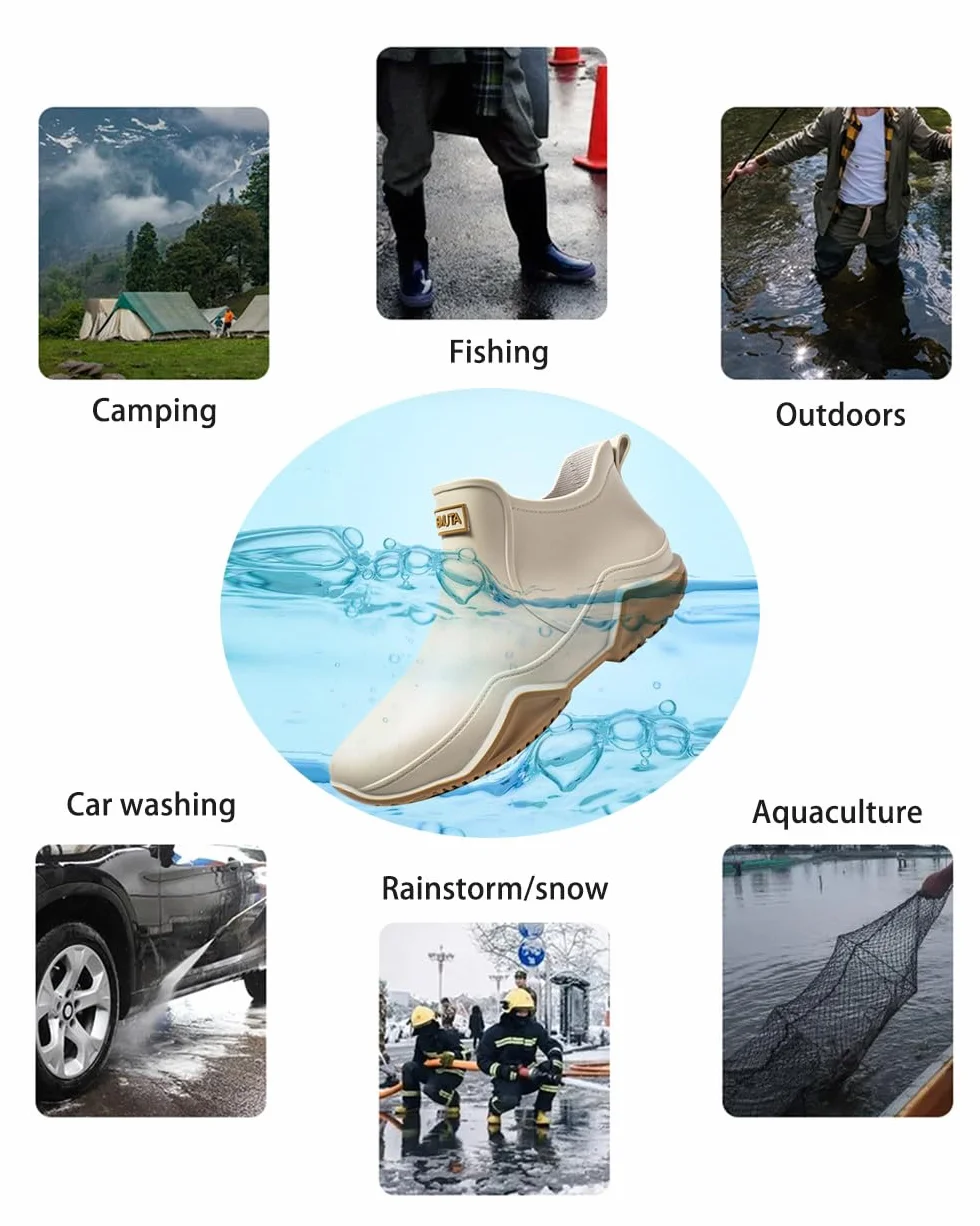 Lyuu Bottes Wellington Imperméables Légères Extérieur Courtes Hommes Femmes
