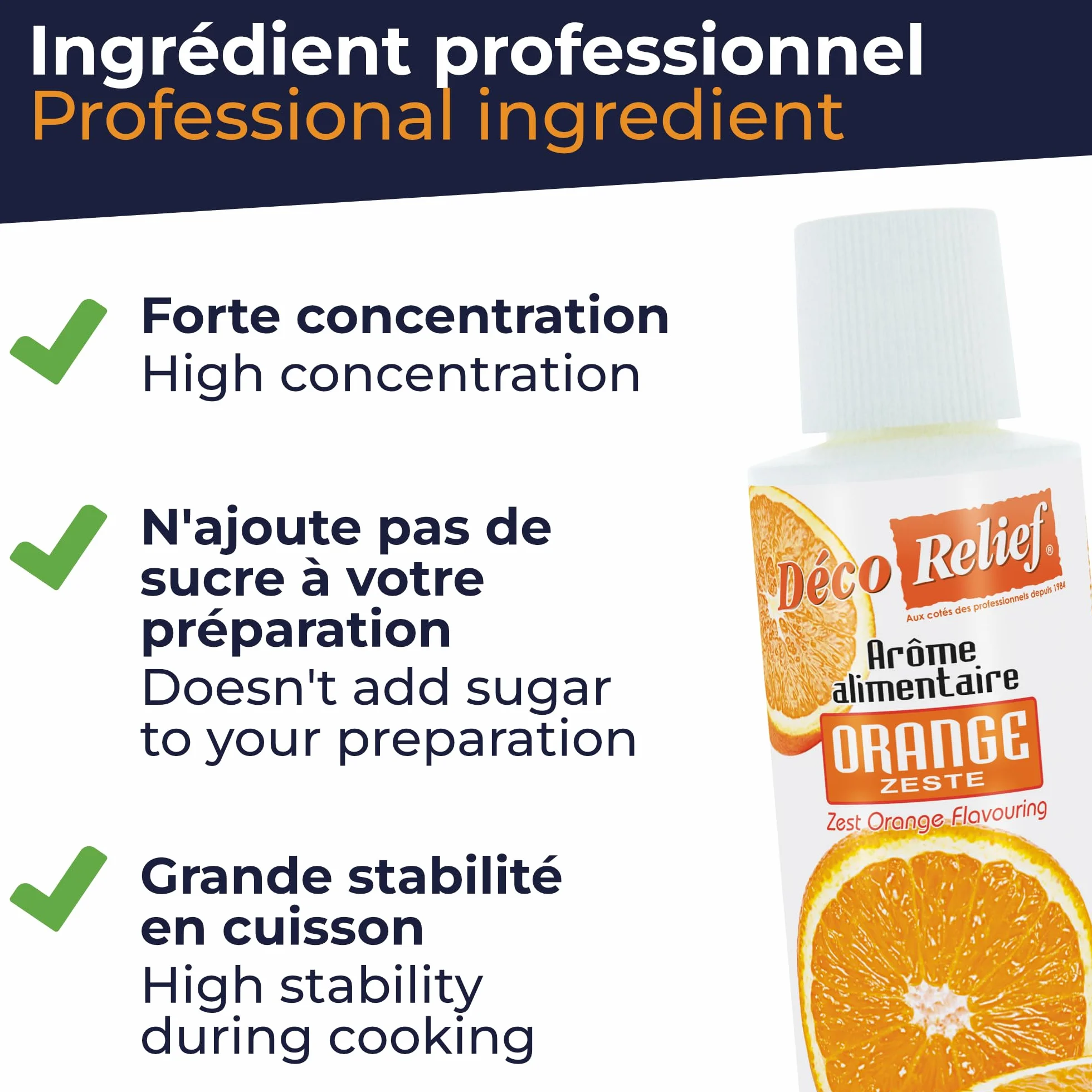 Déco Relief - Arôme Liquide Orange 125 ml - Arôme Alimentaire Pâtisserie & Yaourtière - Pour Gâteaux, Pâtisseries, Yaourts - Arôme Concentré - ARO06