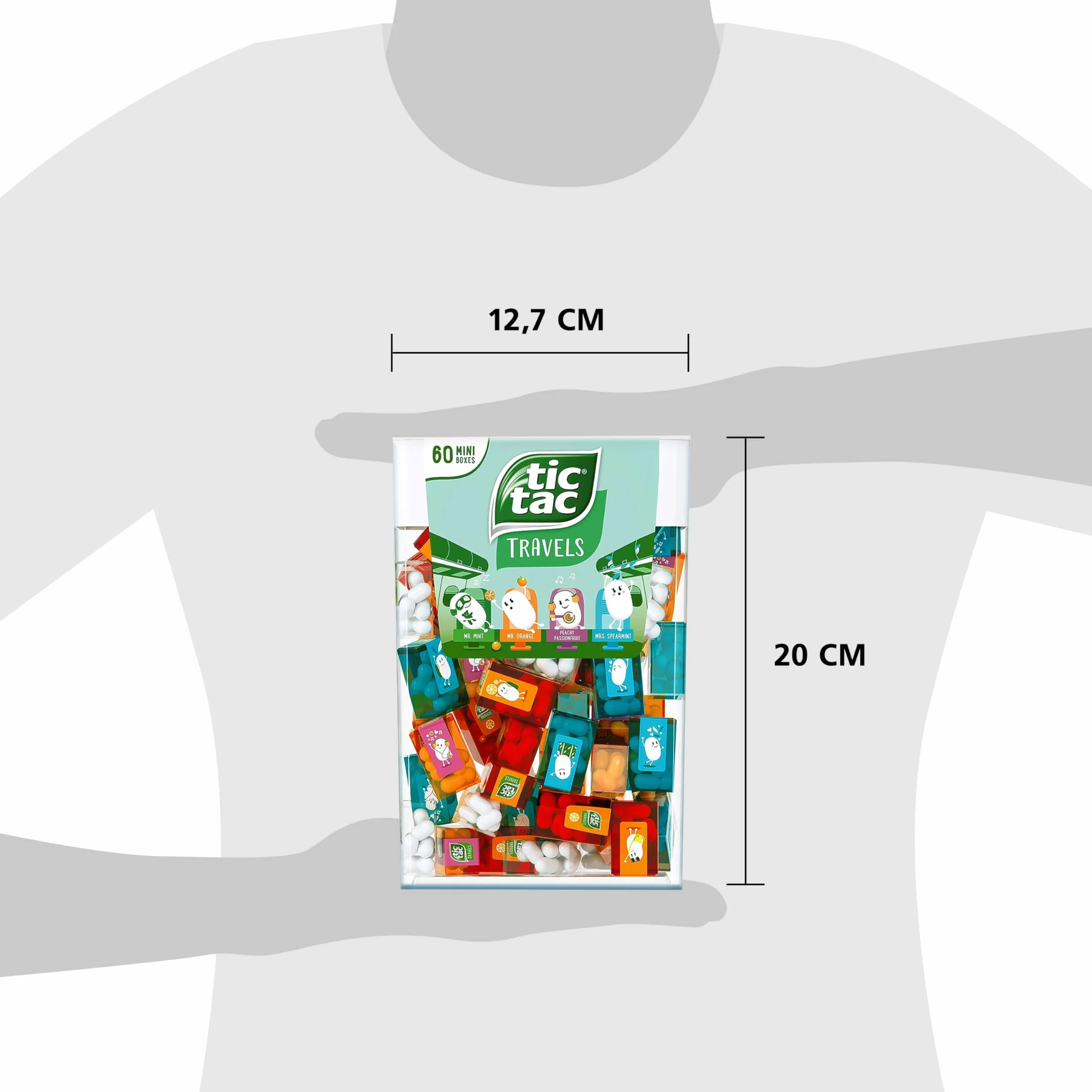 Tic Tac Spender Box 60 Mini Boxes 3.9g Each Liliput Flavors Orange Mint Peach Peppermint
