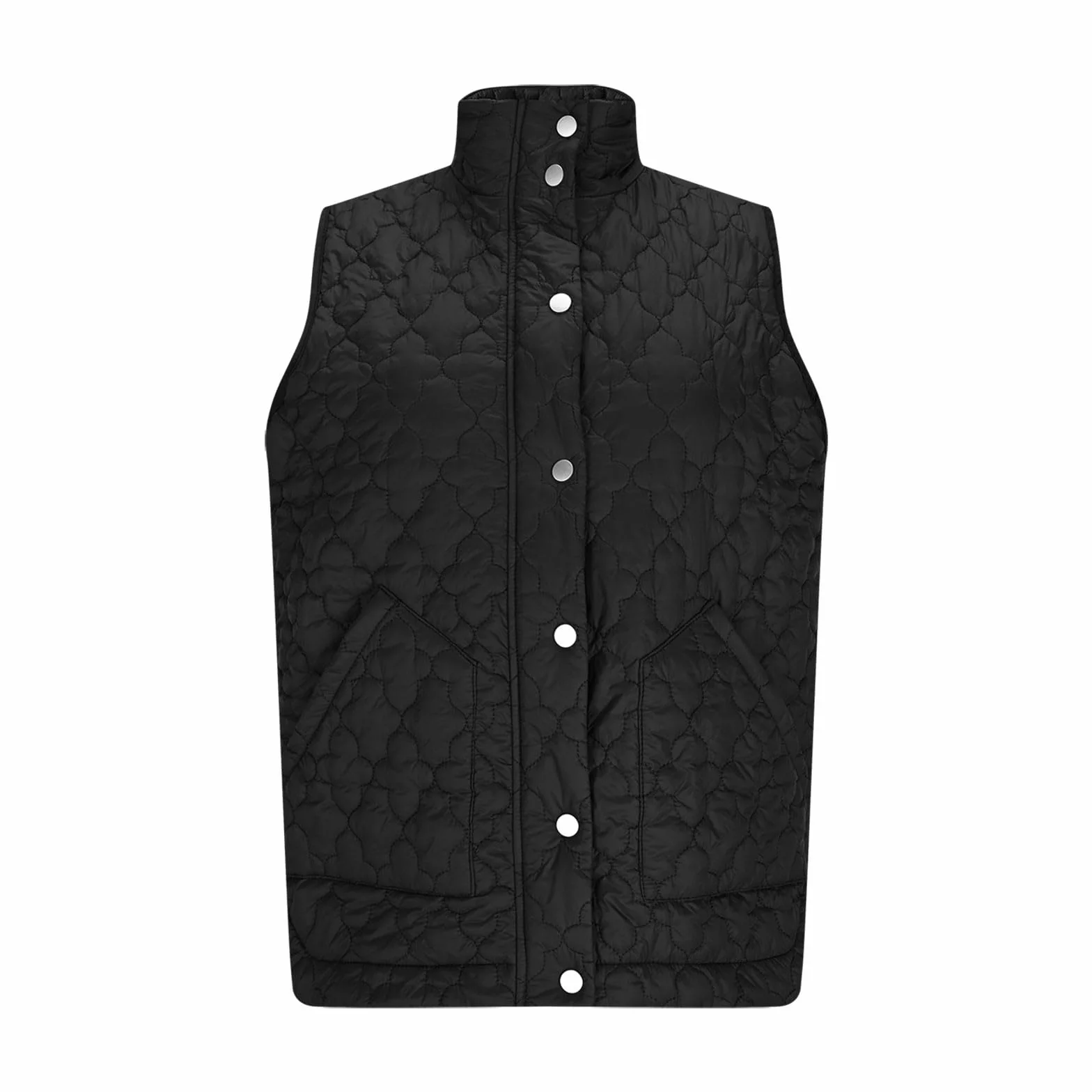 Gilet Doudoune Sans Manches Femme Veste Automne Hiver Zippé Boutonné Poche