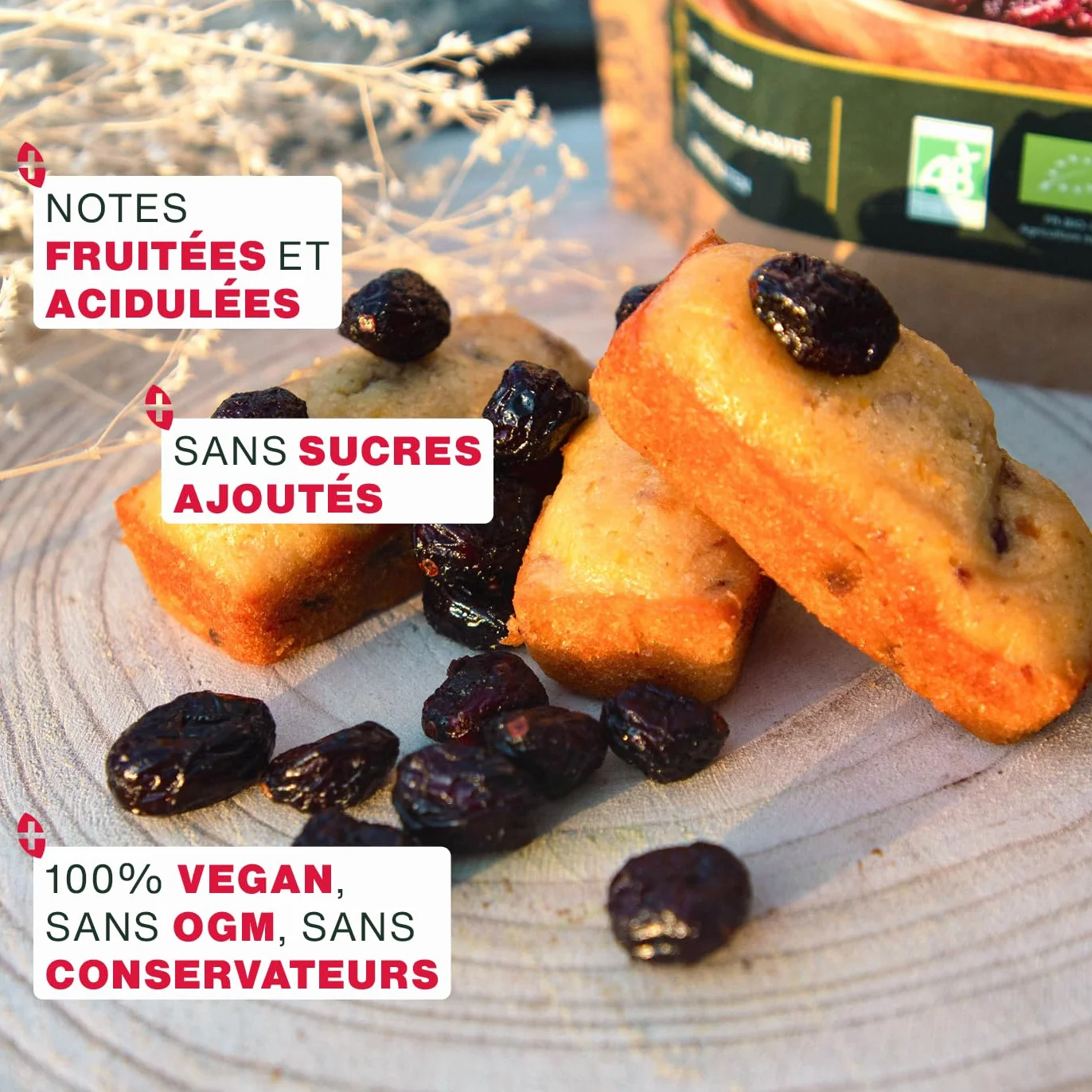 Cranberries Entières Bio 1KG | Sans sucre ajouté, naturellement sucrées au jus de pomme | Qualité Supérieure