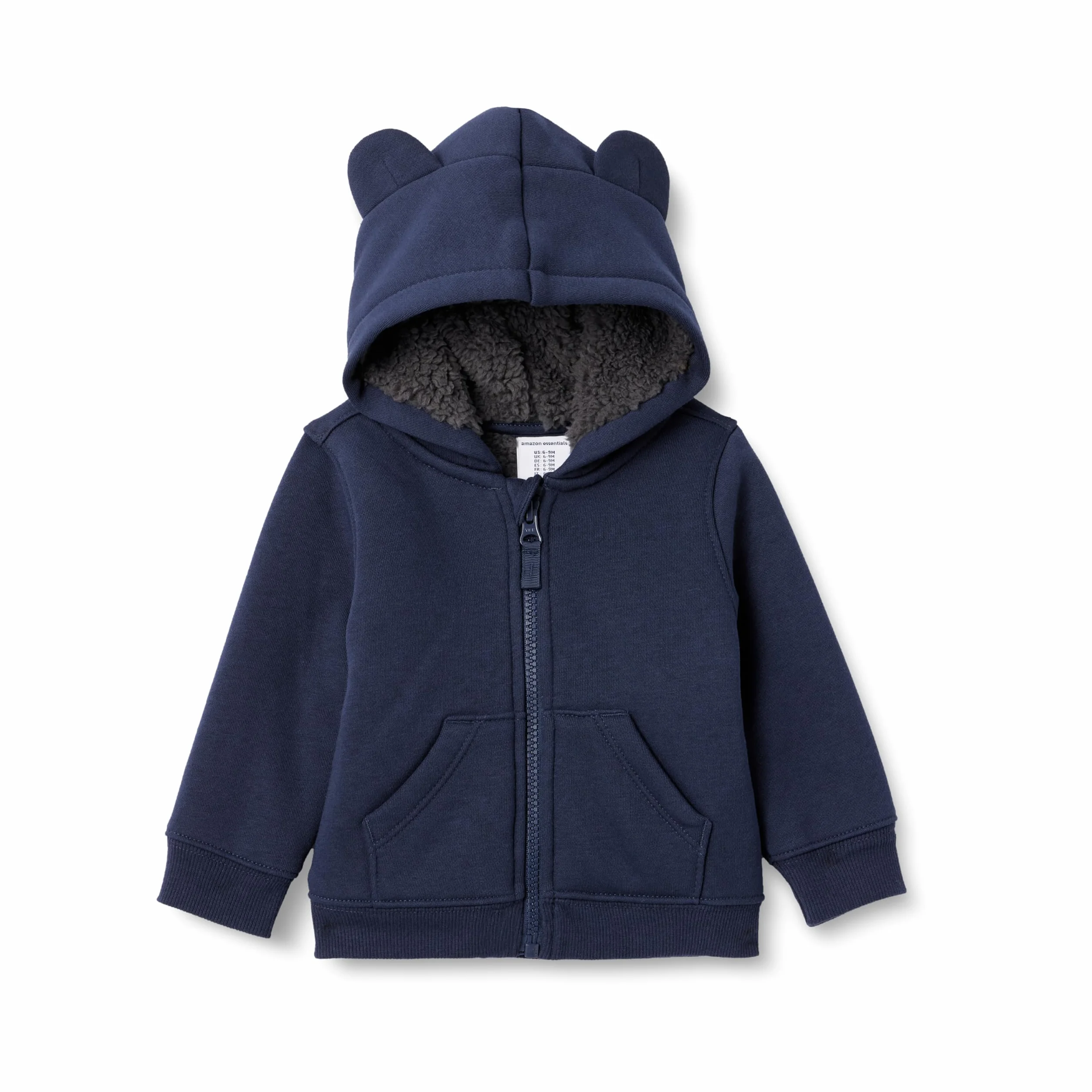 Amazon Essentials Veste à Capuche Entièrement Zippée Doublée Sherpa Mixte Bébé