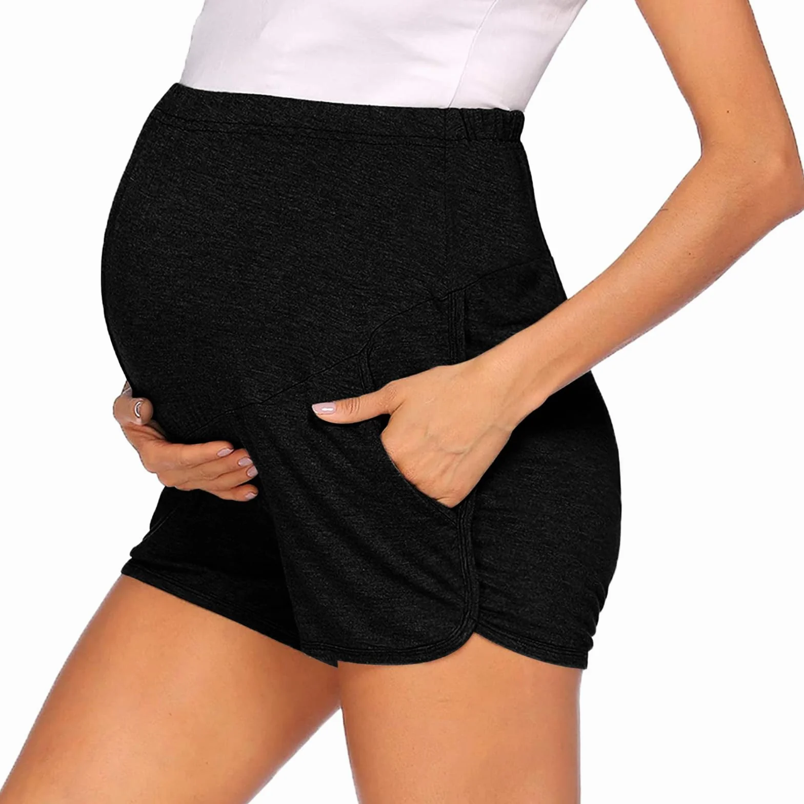 Shorts de maternité pour Femmes avec Ventre de Grossesse Risipu