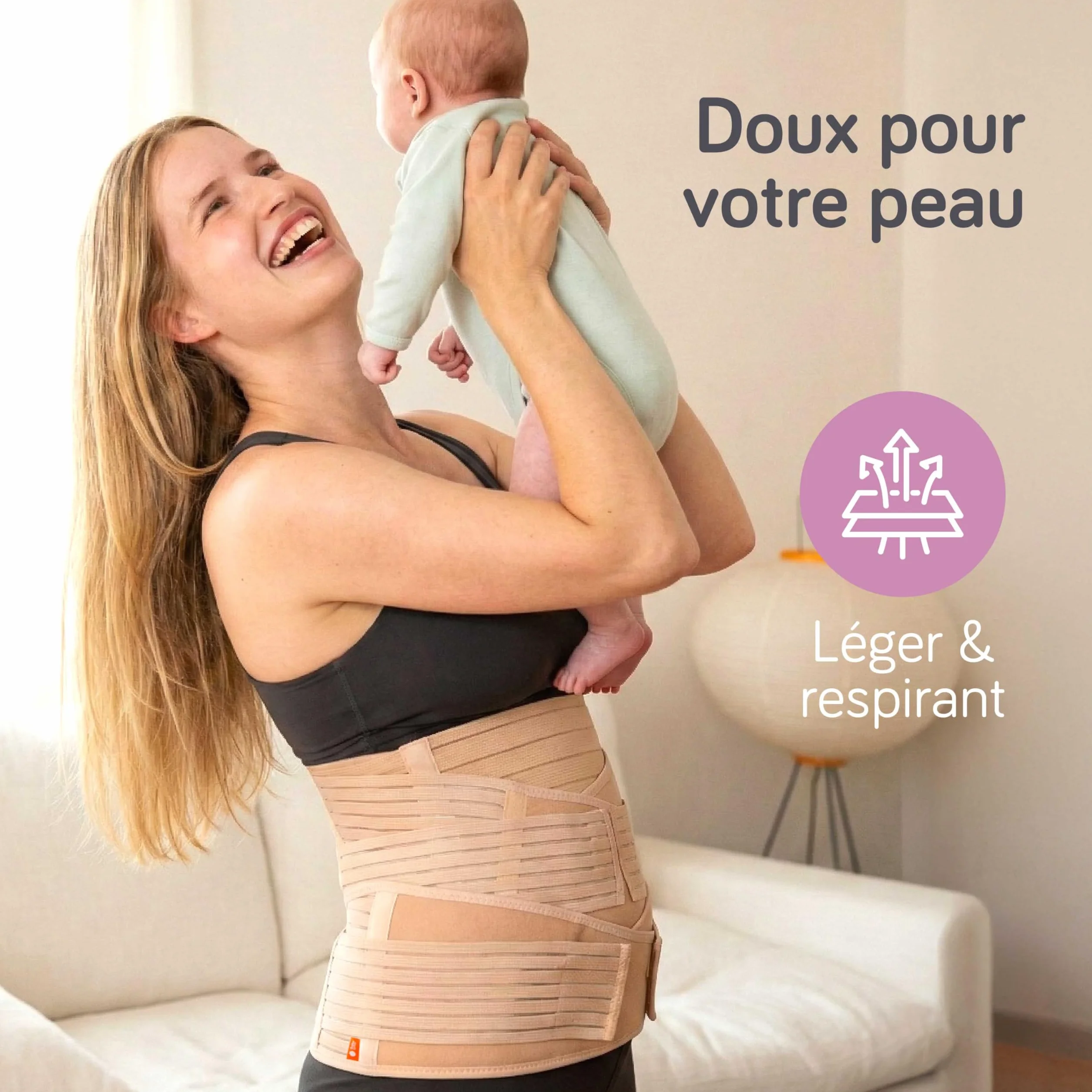 Baby Uma Ceinture Post Accouchement 3-En-1 Gaine Post Partum Triple Maintien Césarienne Légère Respirante