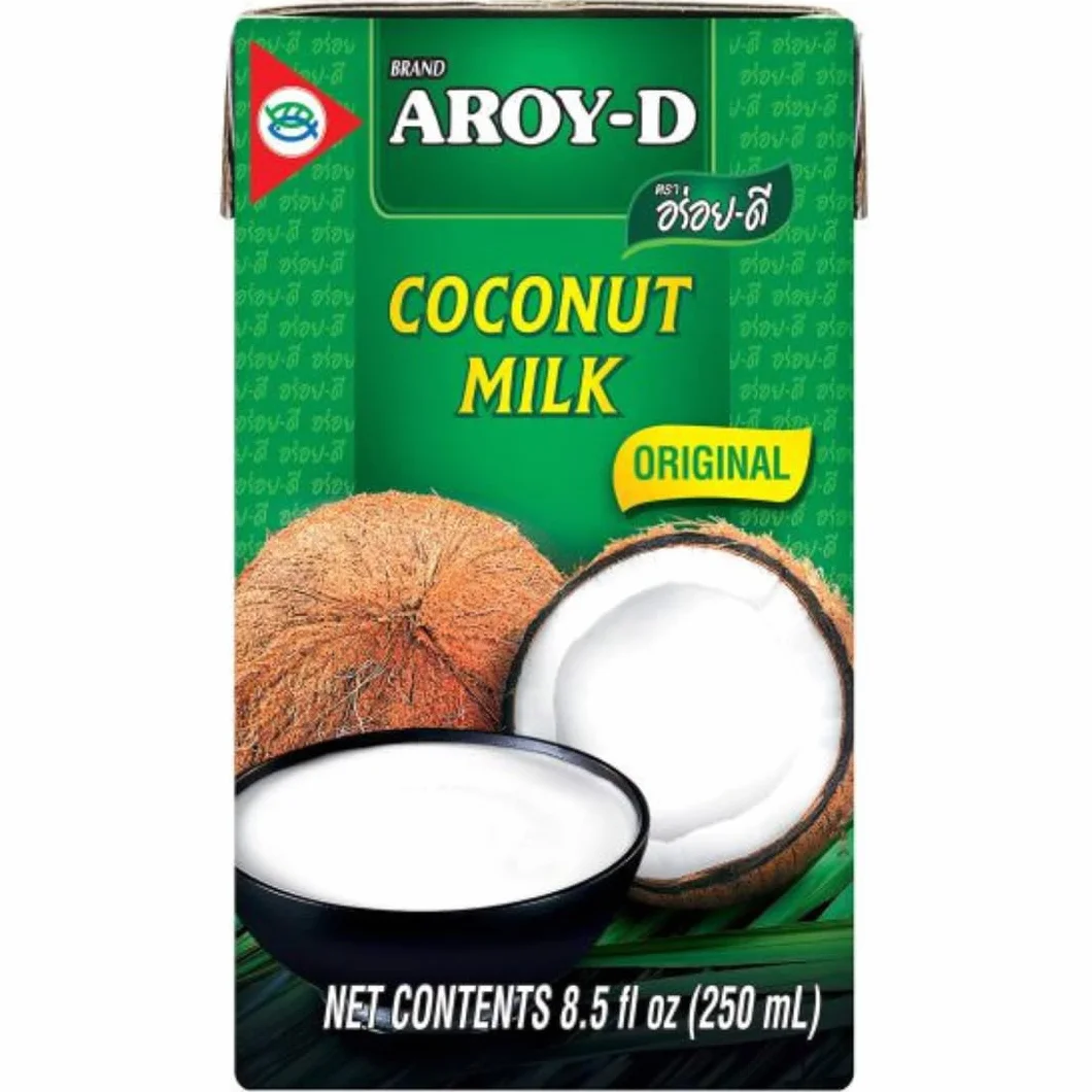 AROY-D Lait de noix de coco Lait de noix de coco 250 mililitres x 12 pièces avec épicerie pufai