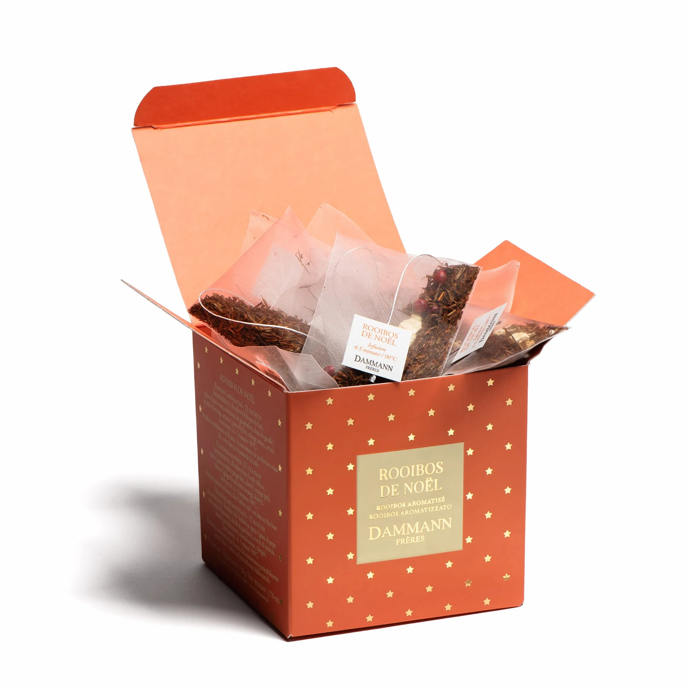 Thé de Noël, Thé Rooibos à l'Orange et Épices, Paquet Cadeau, 50g - Dammann Frères