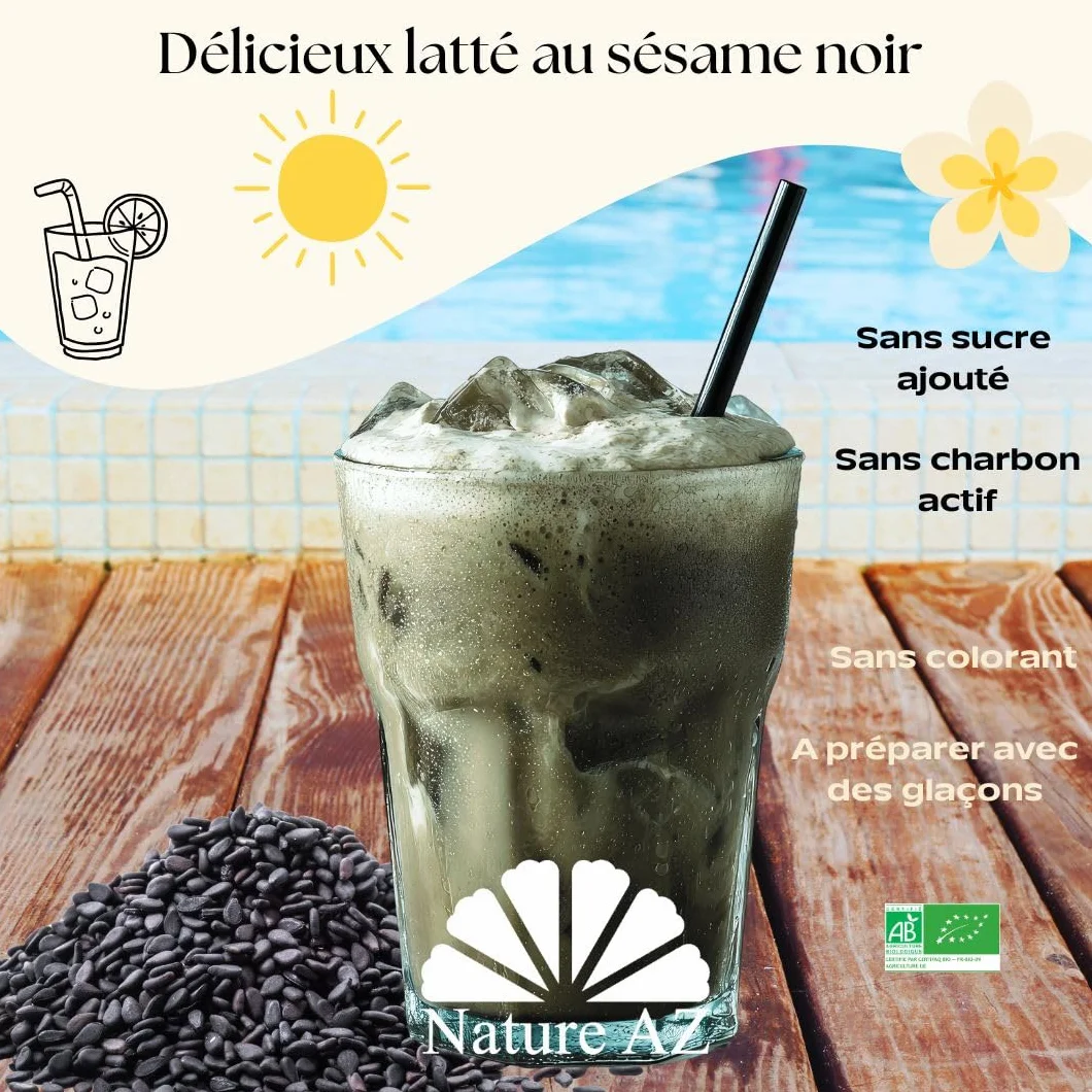 Nature AZ Black Latte Bio Sésame Noir Sans Charbon Actif 145g