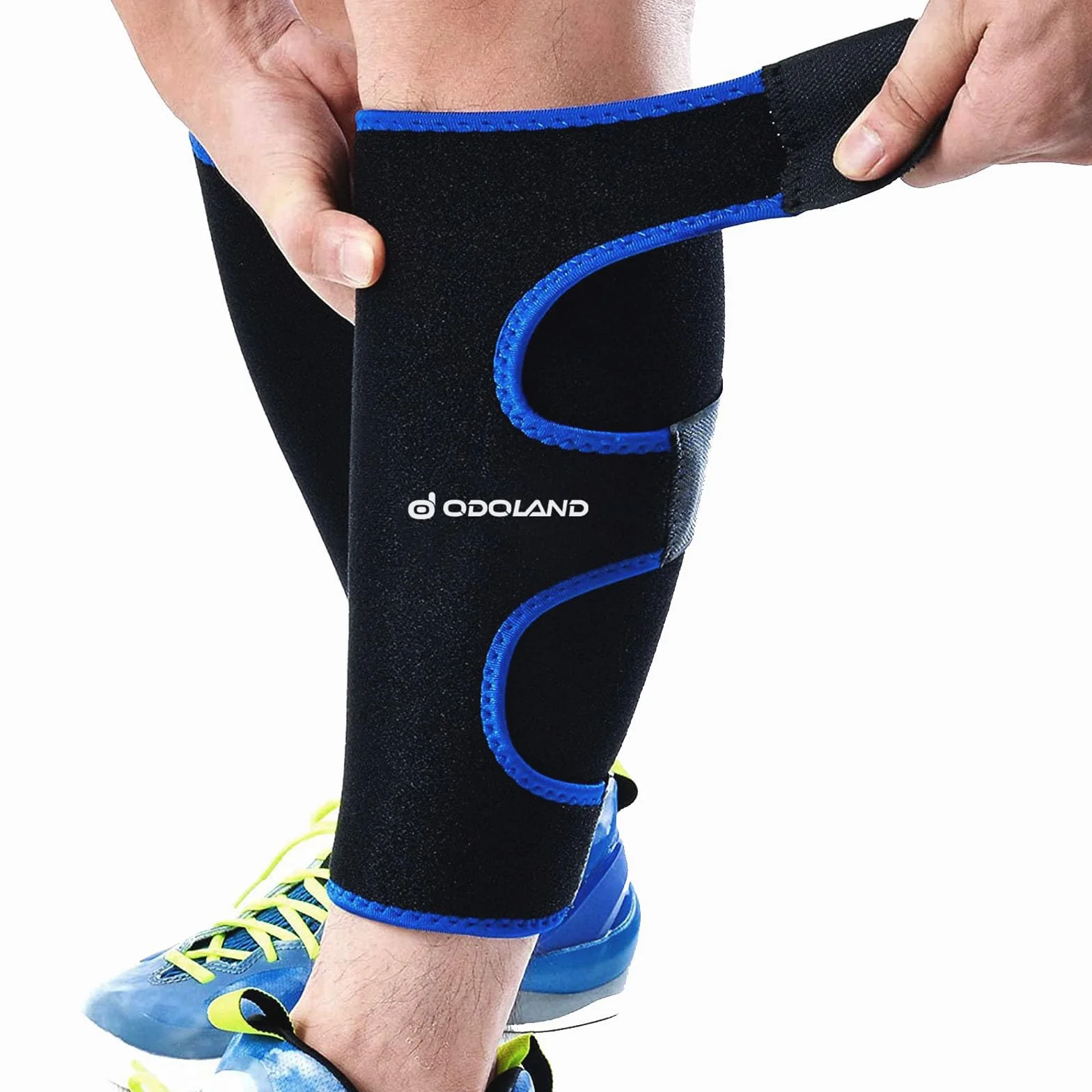 Odoland Bandage Compression Mollet Réglable Graduée Protection Musculaire Trail Triathlon Taille Unique