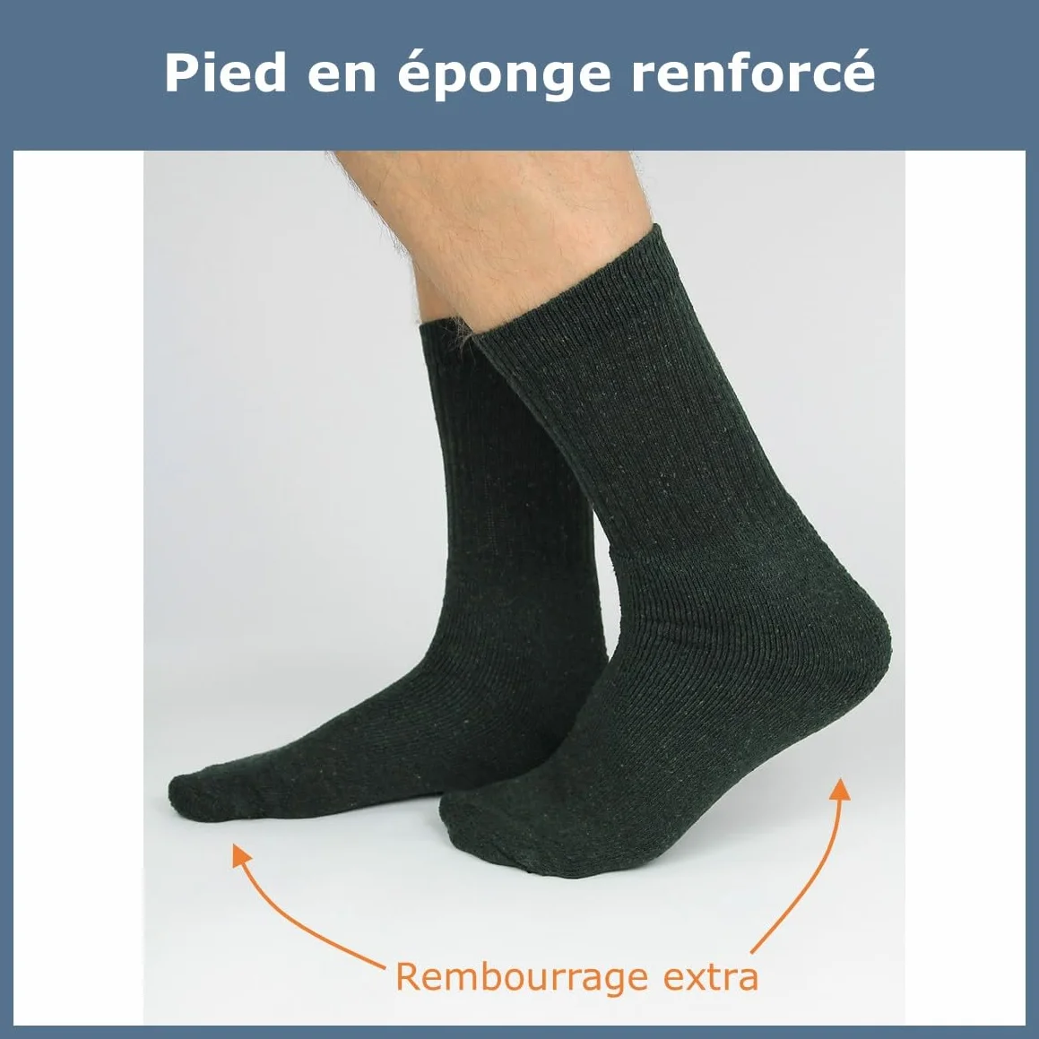 GAWILO Chaussettes Militaires et de Chasse 10 Paires - Pied en Tissu Éponge Renforcé