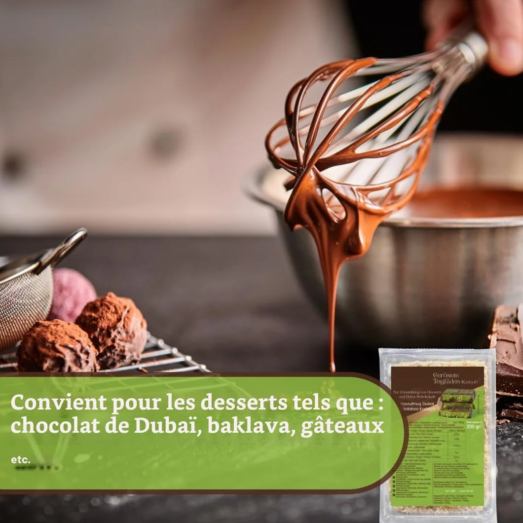 Kadayif Engelshaar Fils de pâte pour chocolat de Dubaï