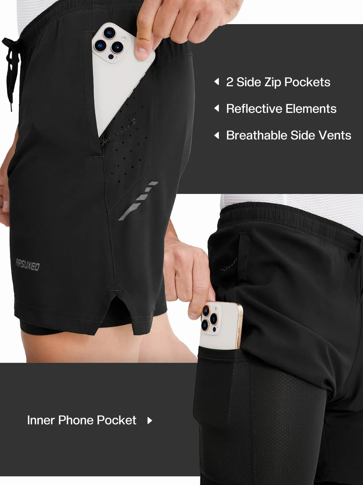 Pantalons de Cyclisme Hommes Coupe Ample Rembourrée Short VTT
