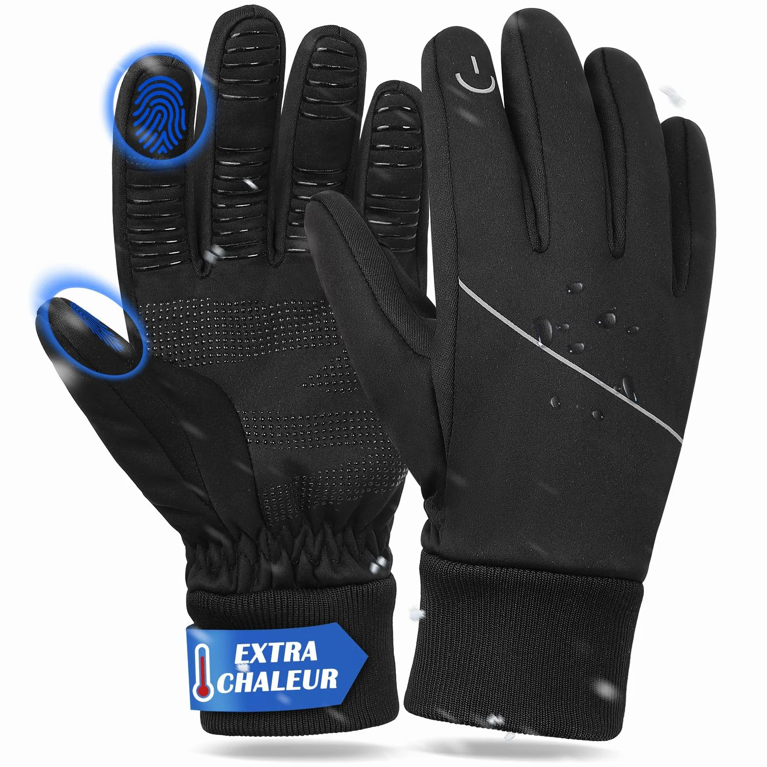 Gants Hiver Vélo imperméables écran Tactile Gel antidérapant Cyclisme Sports Plein air