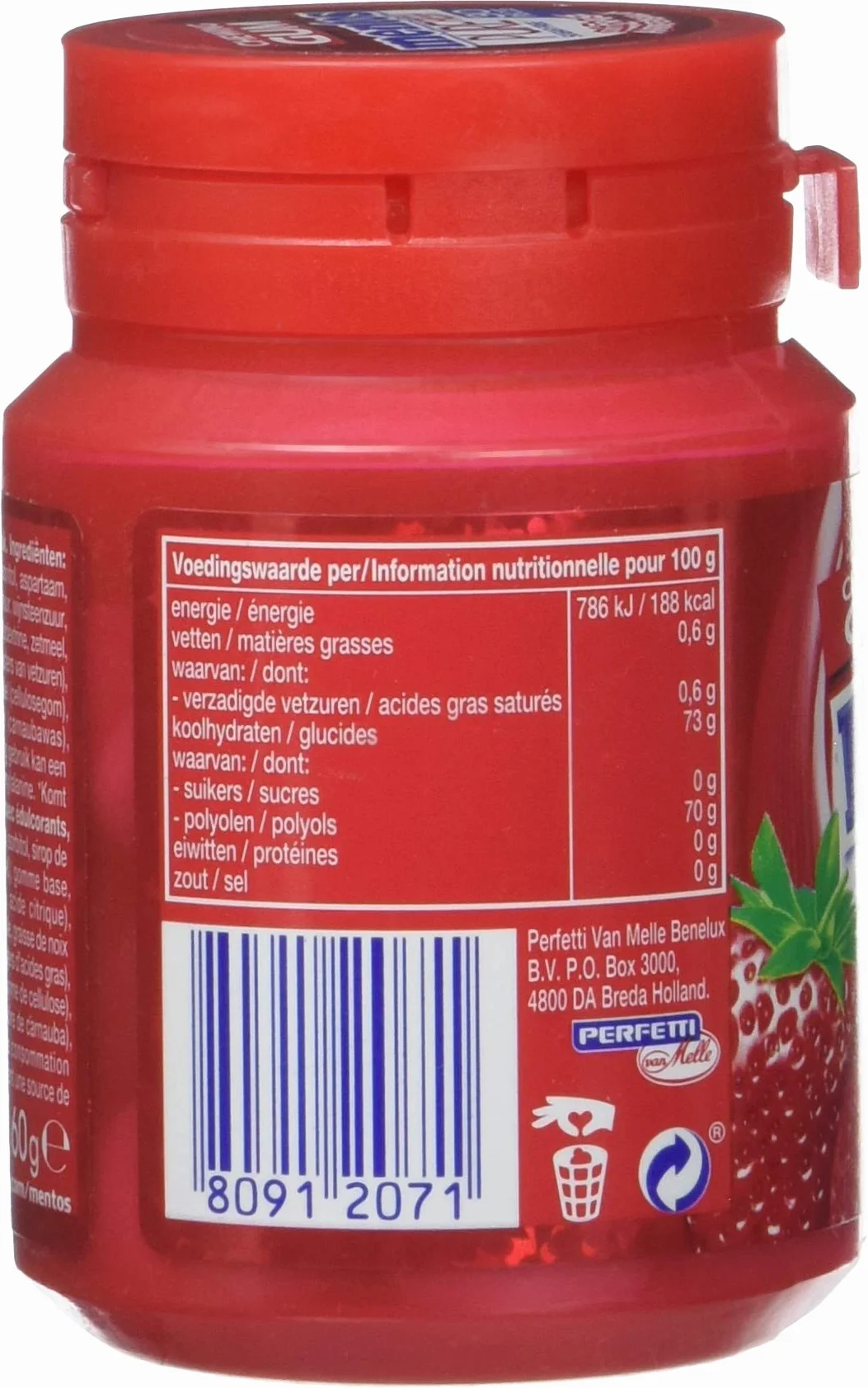 Mentos Gum pure fresh fraise set de 6 boîtes 360 g