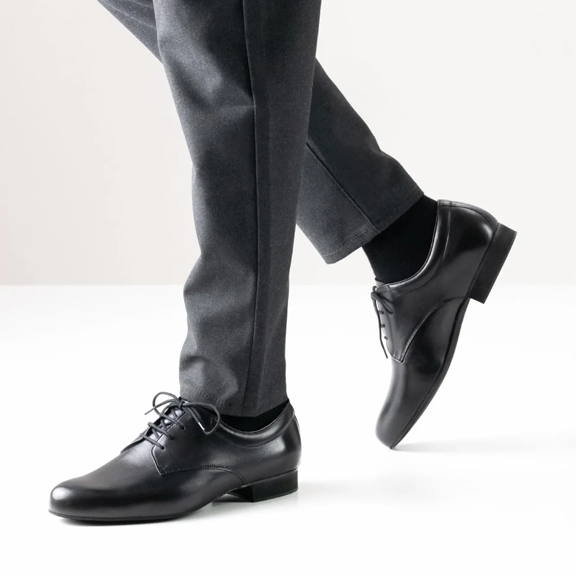 Werner Kern Hommes Chaussures de Danse 28048 Cuir Noir 2 cm Ballroom