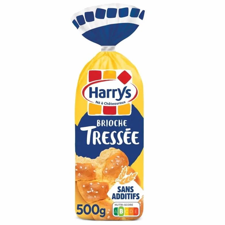 HARRYS - Brioche Tressée À La Main Sans Additifs 500G - Lot De 4 - Vendu Par Lot