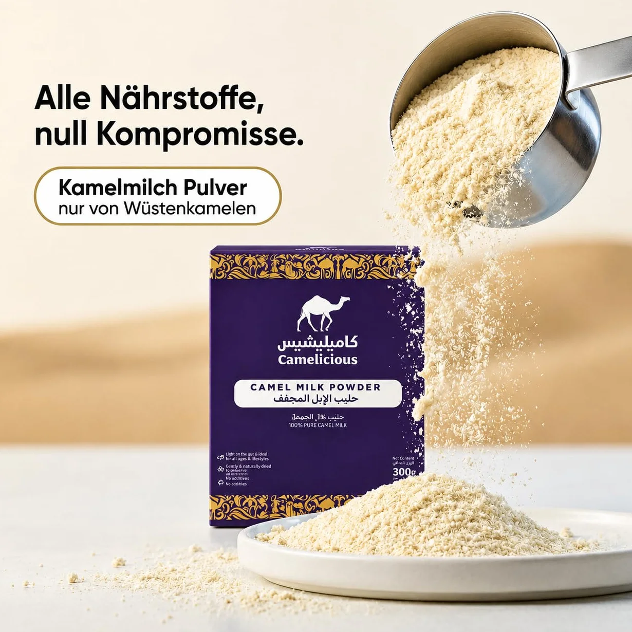 600 g de poudre de lait de chamelle originale (de Dubaï, 2x300 g) - GARANTIE MEILLEUR PRIX - Cure de boisson - Poudre de lait de chamelle (2x300 g)