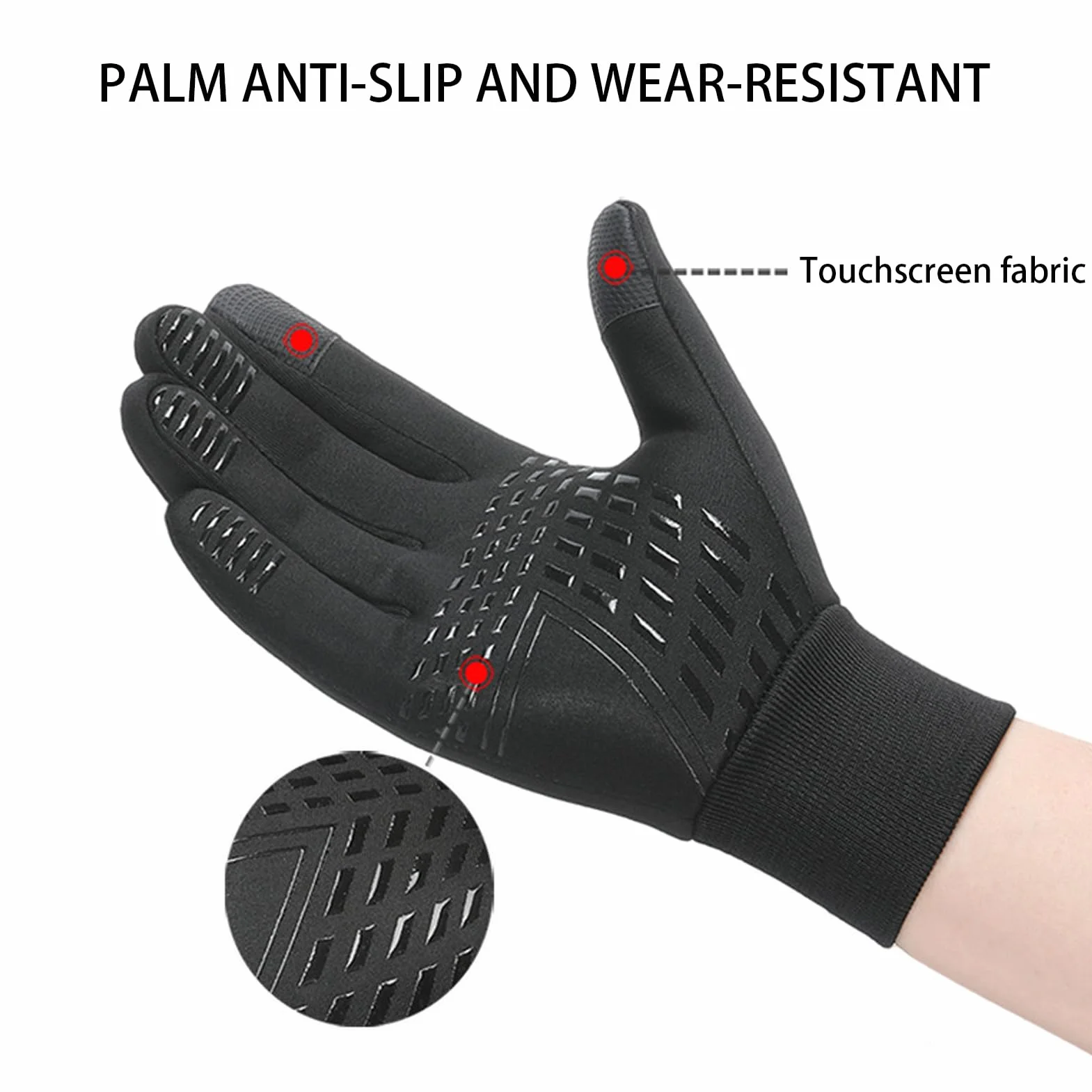 Gants chauffants homme écran tactile imperméables mitaines cyclisme randonnée camping