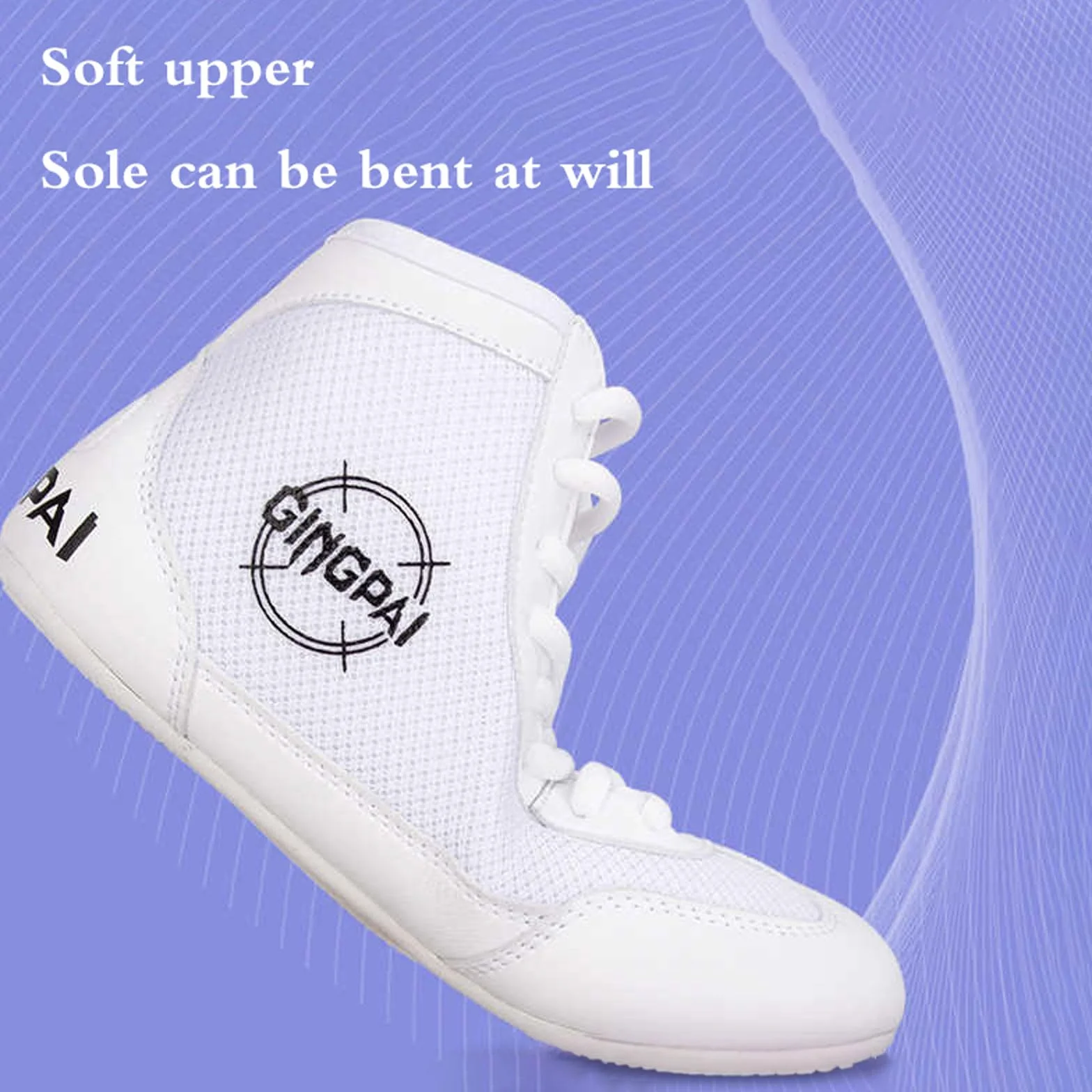 Chaussures de Boxe Homme Femme Mixte Antidérapant Respirant Léger pour Boxe Lutte Arts Martiaux