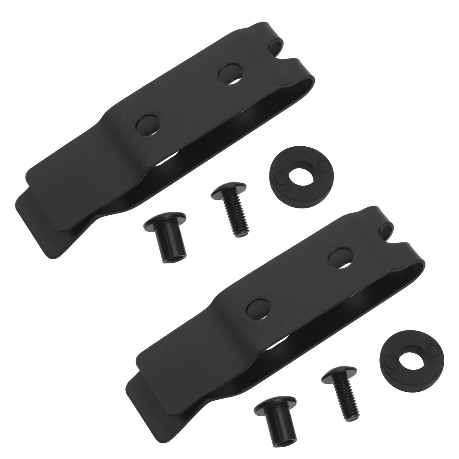 Lot de 2 clips de ceinture en acier inoxydable - Clip de ceinture K - Noir