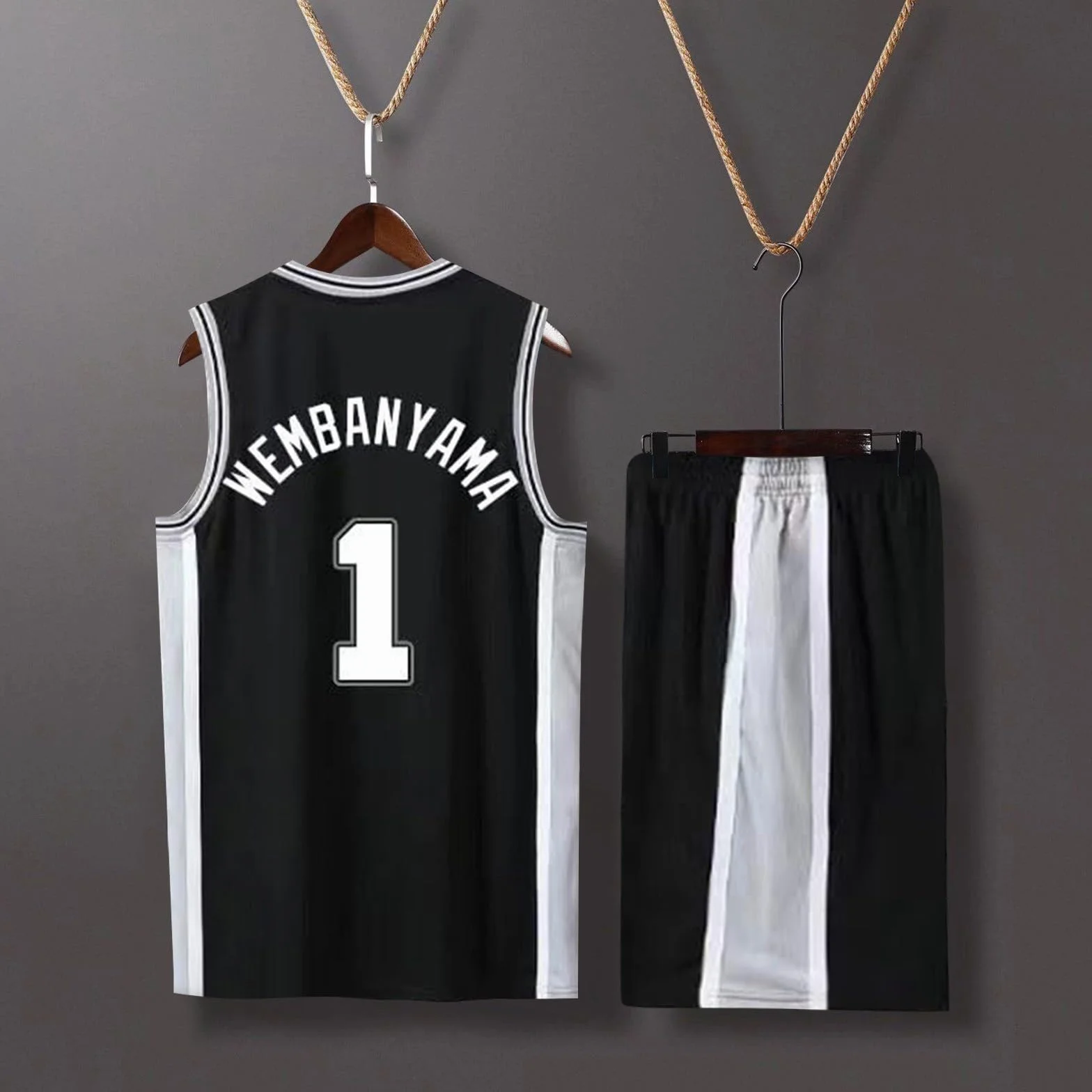 Maillot Basket Enfant/Adulte 2 Pièces, Ensemble Respirant Tenue Basketball