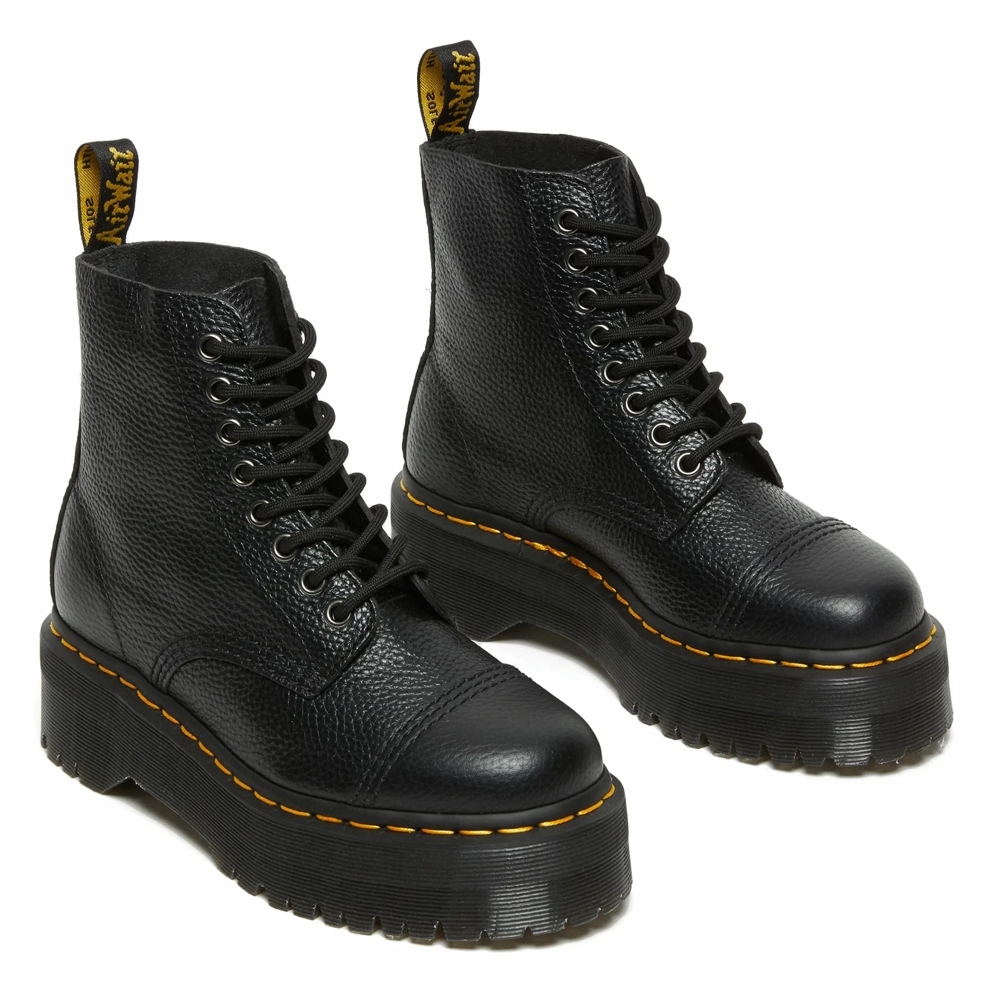 Dr Martens Jadon Vegan Cherry Red Quad Cambridge Brush Boots