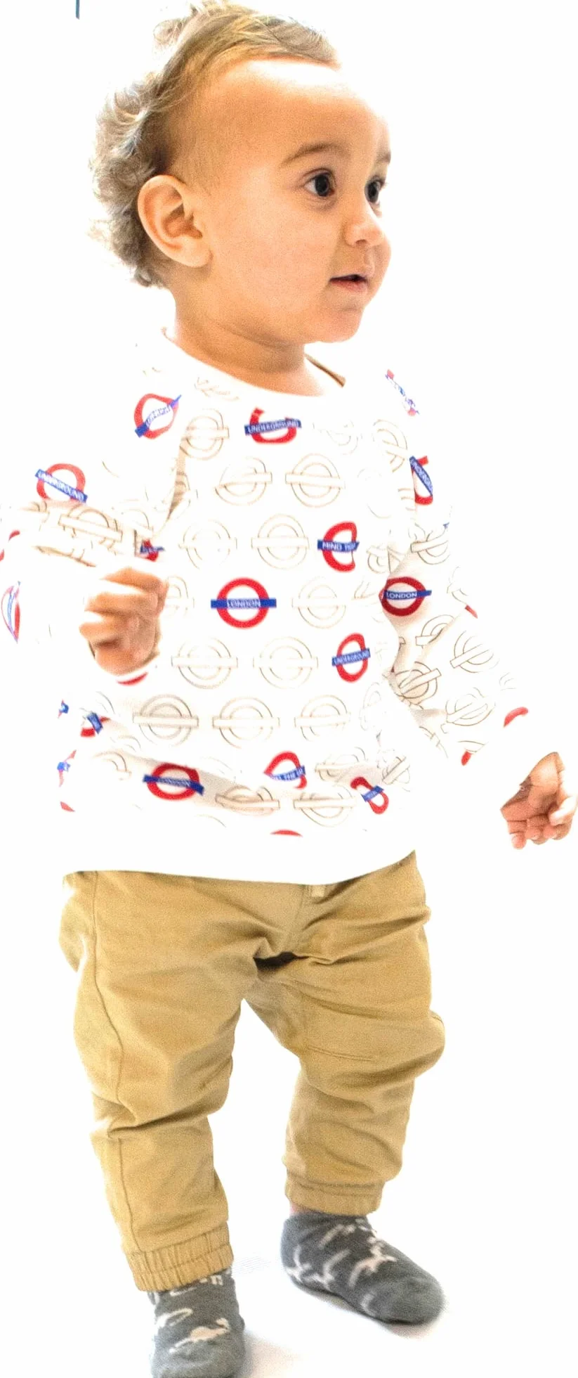 GWCC Licensed London Underground Mind The Gap Roundel Baby Sweatshirt