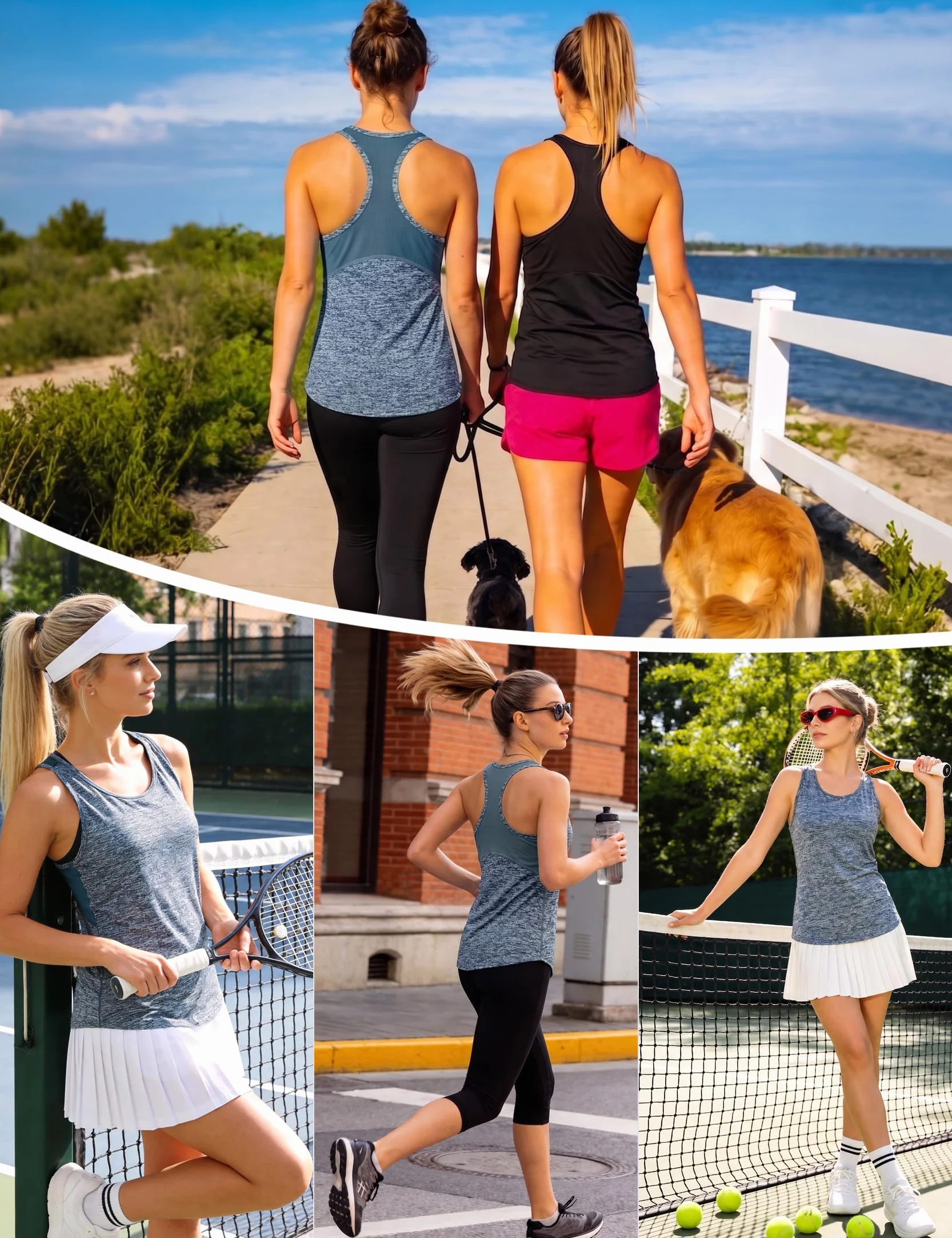Débardeur de Sport Femme Léger Respirant Maillé sans Manches Séchage Rapide Dos Nageur Yoga Running Fitness S-3XL