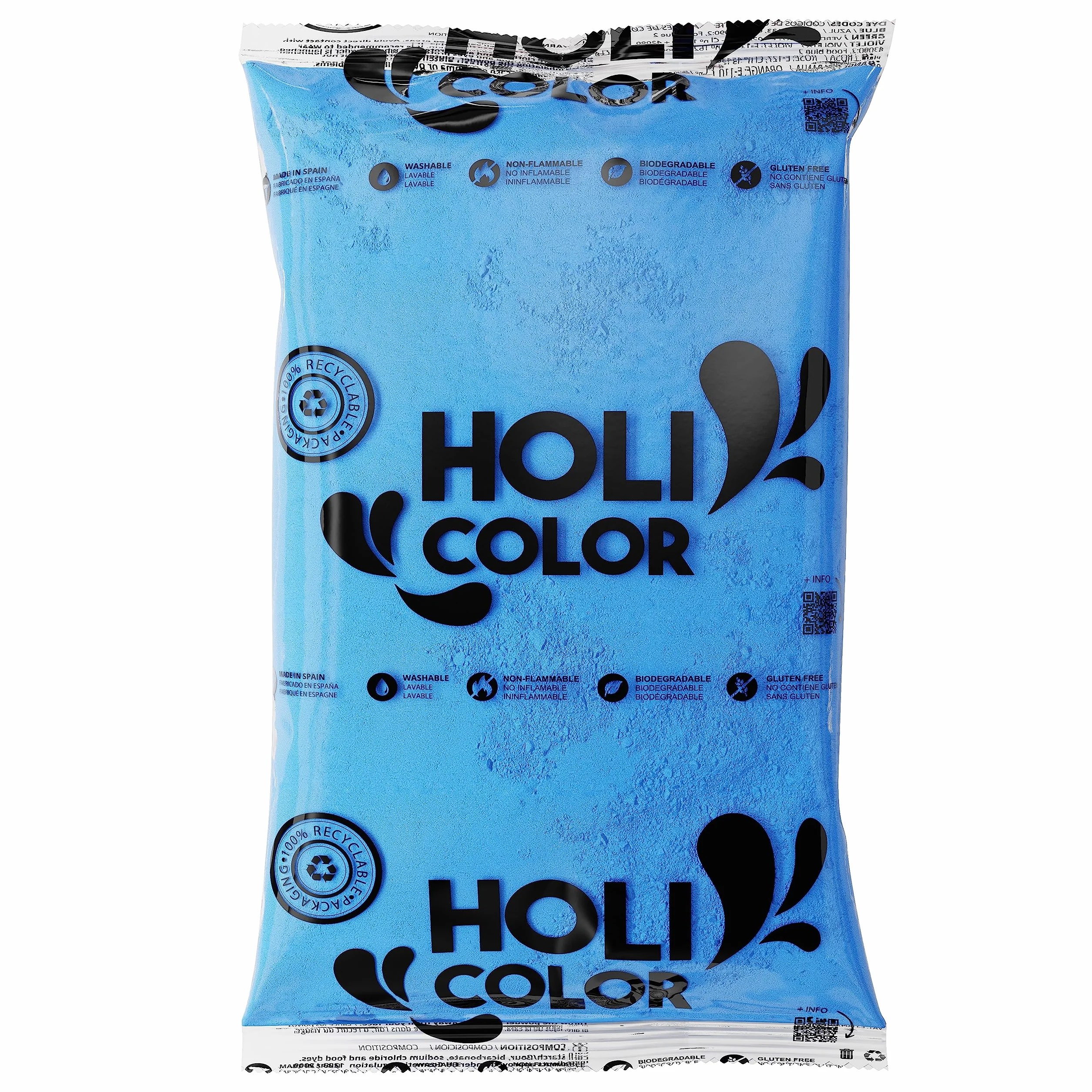 Poudre Holi - Sac 1 kg - 9 Couleurs Différentes - Peignez en Couleur vos Fêtes Holi et Holi Run