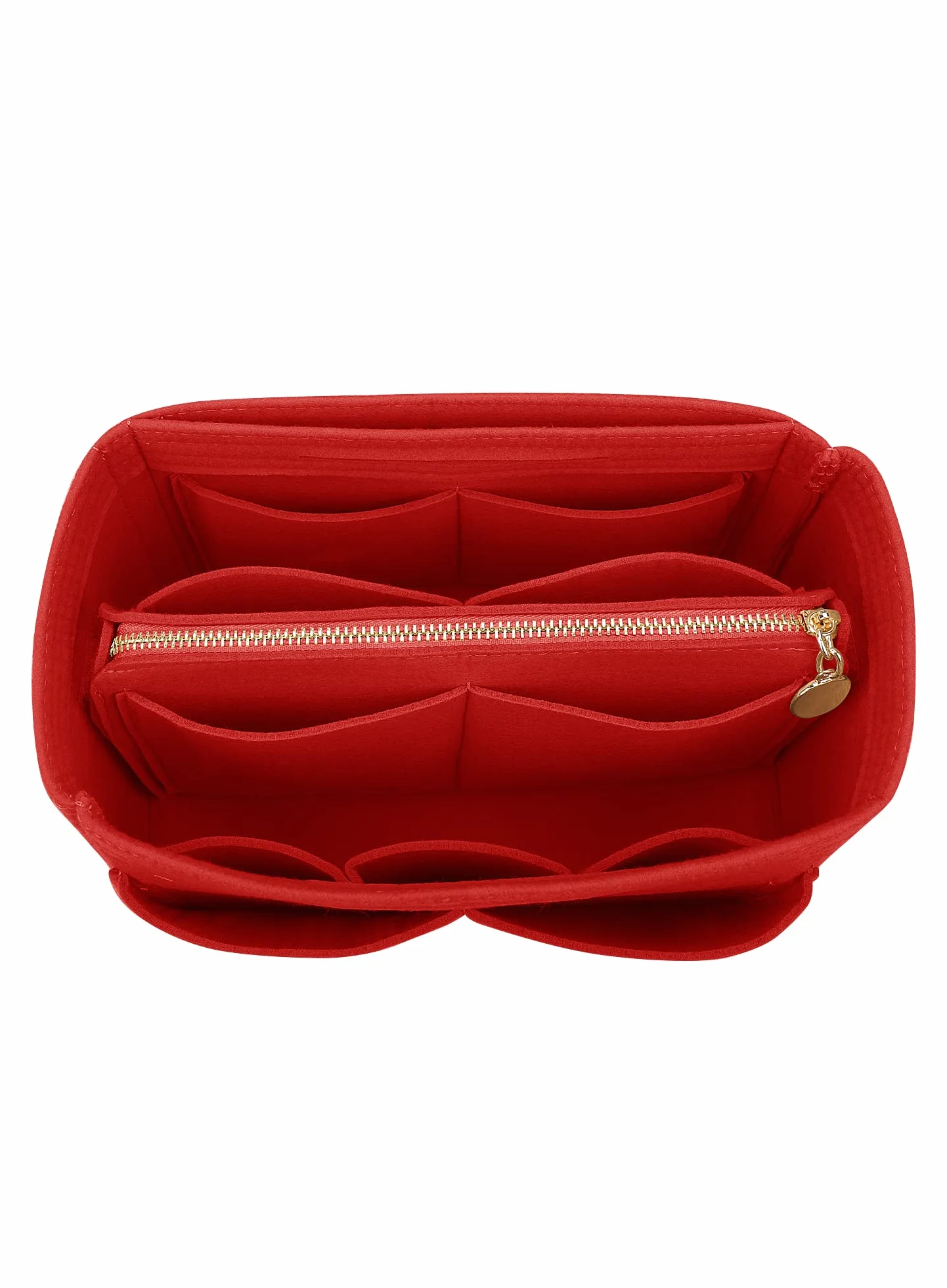 Organiseur de sac à main en feutre avec fermeture éclair pour Speedy Neverful PM MM, Rouge, M
