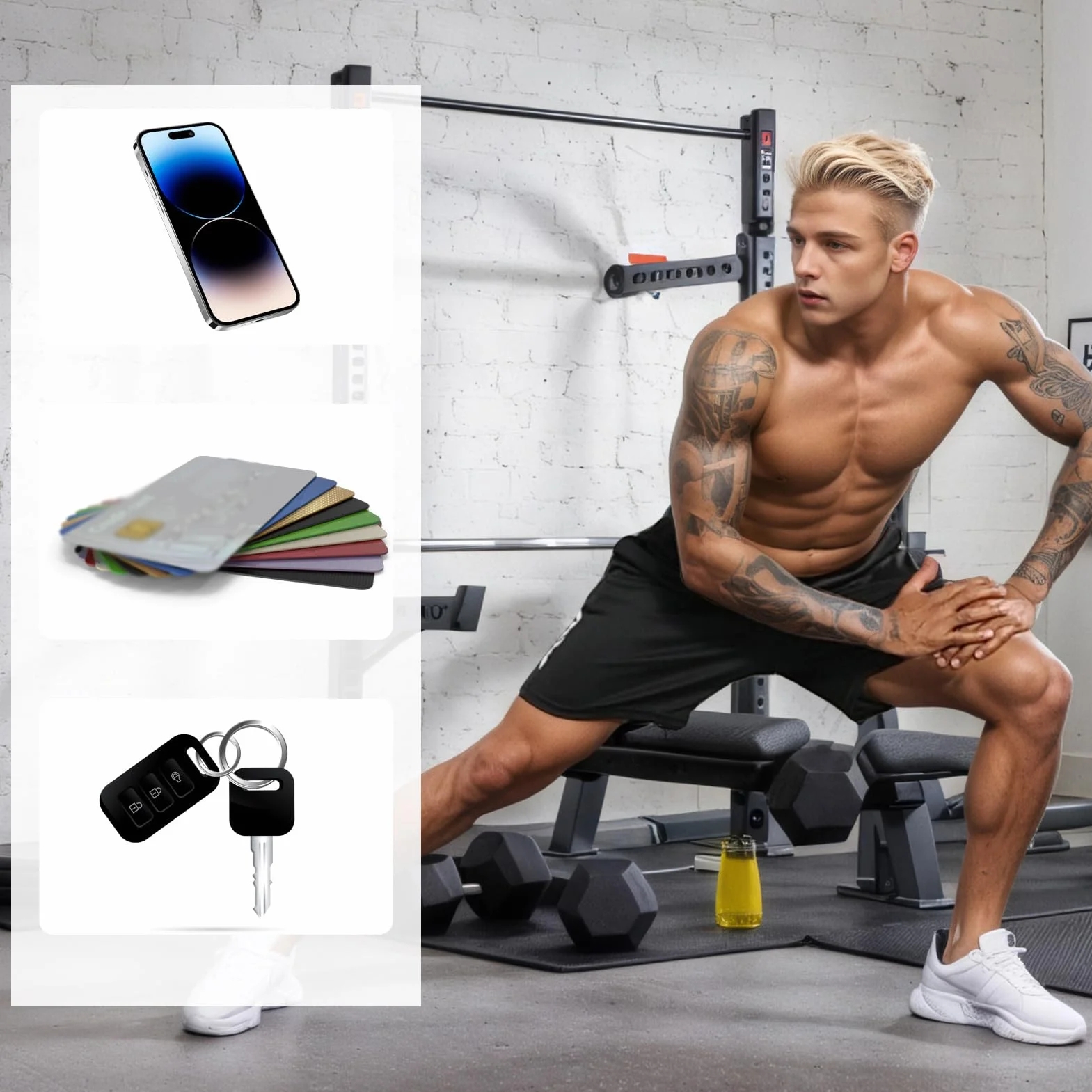 Lot de 3 Shorts de Sport pour Homme Séchage Rapide avec Poches Jogging Fitness Basketball Training Gym Tennis
