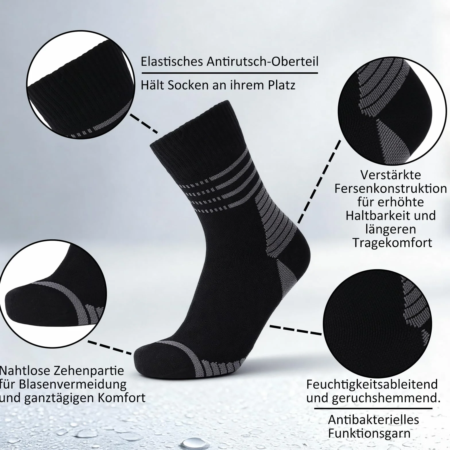 RANDY SUN Chaussettes Imperméables pour Femmes Hommes Respirant Résistant au Froid Sports Plein Air 1 Paire