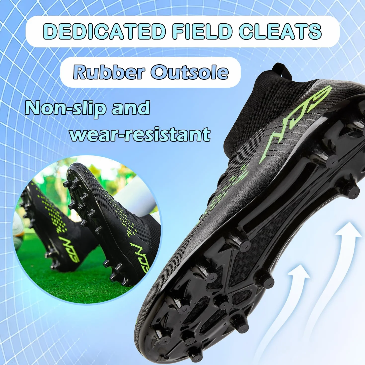 Chaussures de Football Homme Haute Bande Spike Crampons Profession Adultes Athlétisme Entrainement