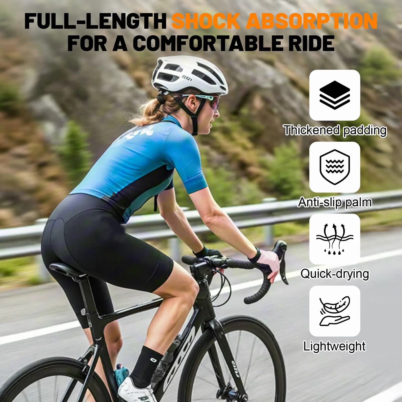 Flintronic Gants de Cyclisme Demi-Doigts Hommes Femmes, Mitaines VTT Rembourrés Antidérapant Respirants