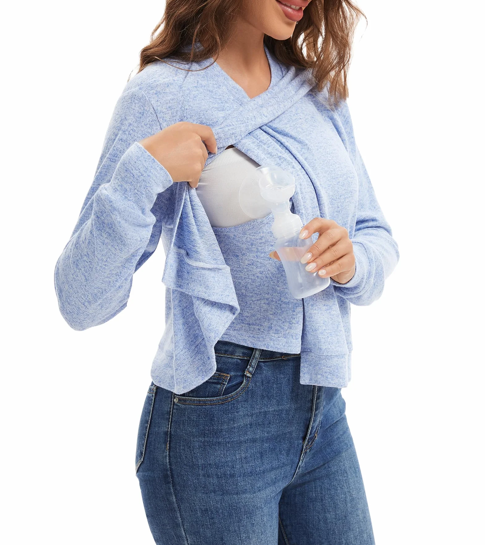 Sosolism Top d'allaitement Manches Longues Tshirt de Lactation pour Femmes Enfiler Sweatshirts