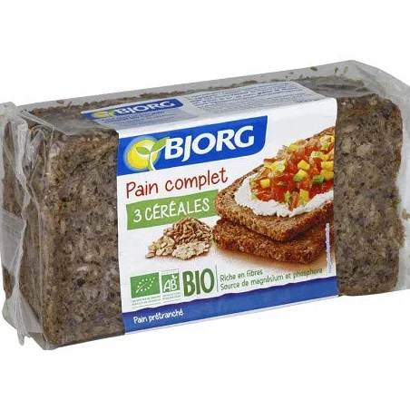 BJORG - Pain Complet 3 Céréales 500G - Lot De 4 - livraison offerte