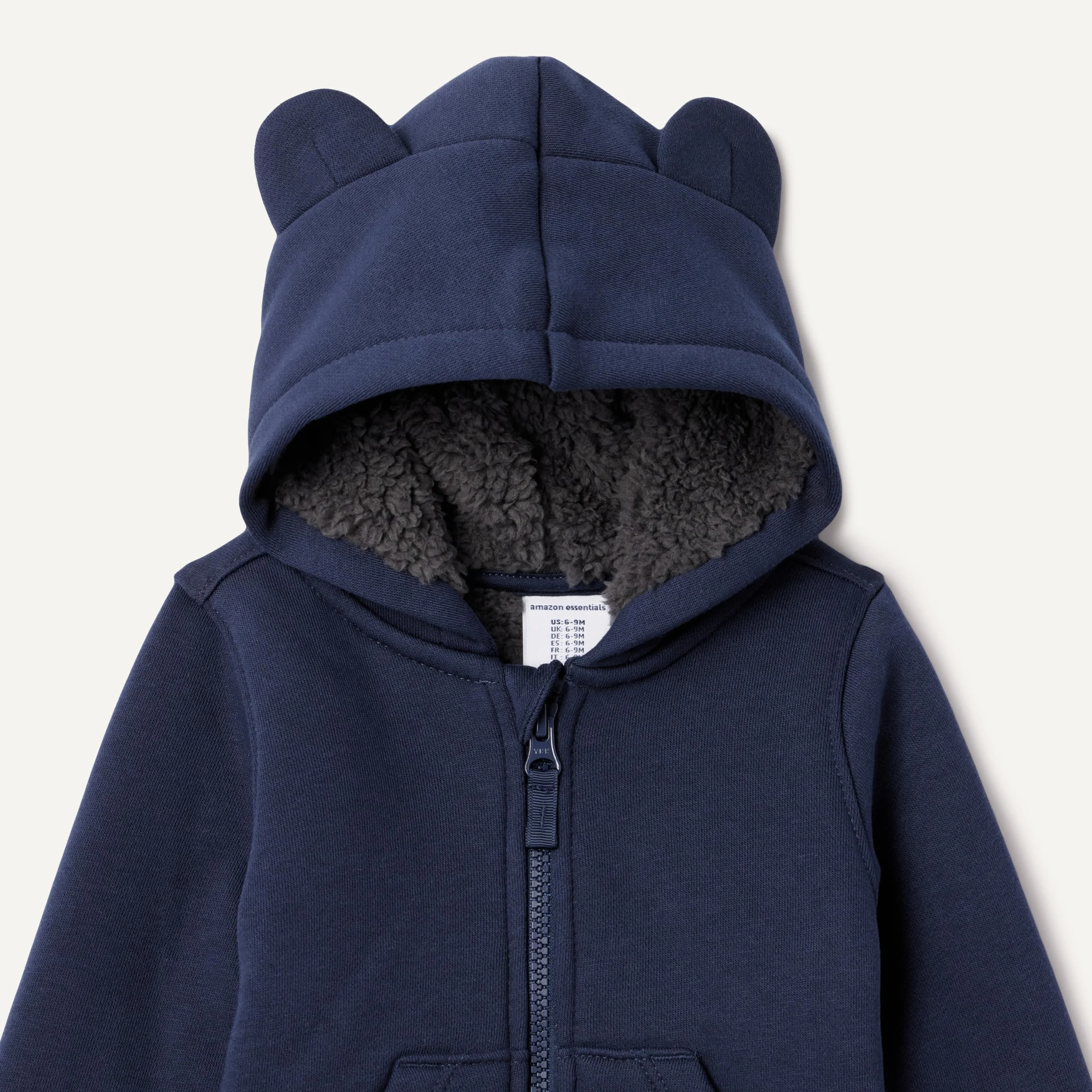 Amazon Essentials Veste à Capuche Entièrement Zippée Doublée Sherpa Mixte Bébé