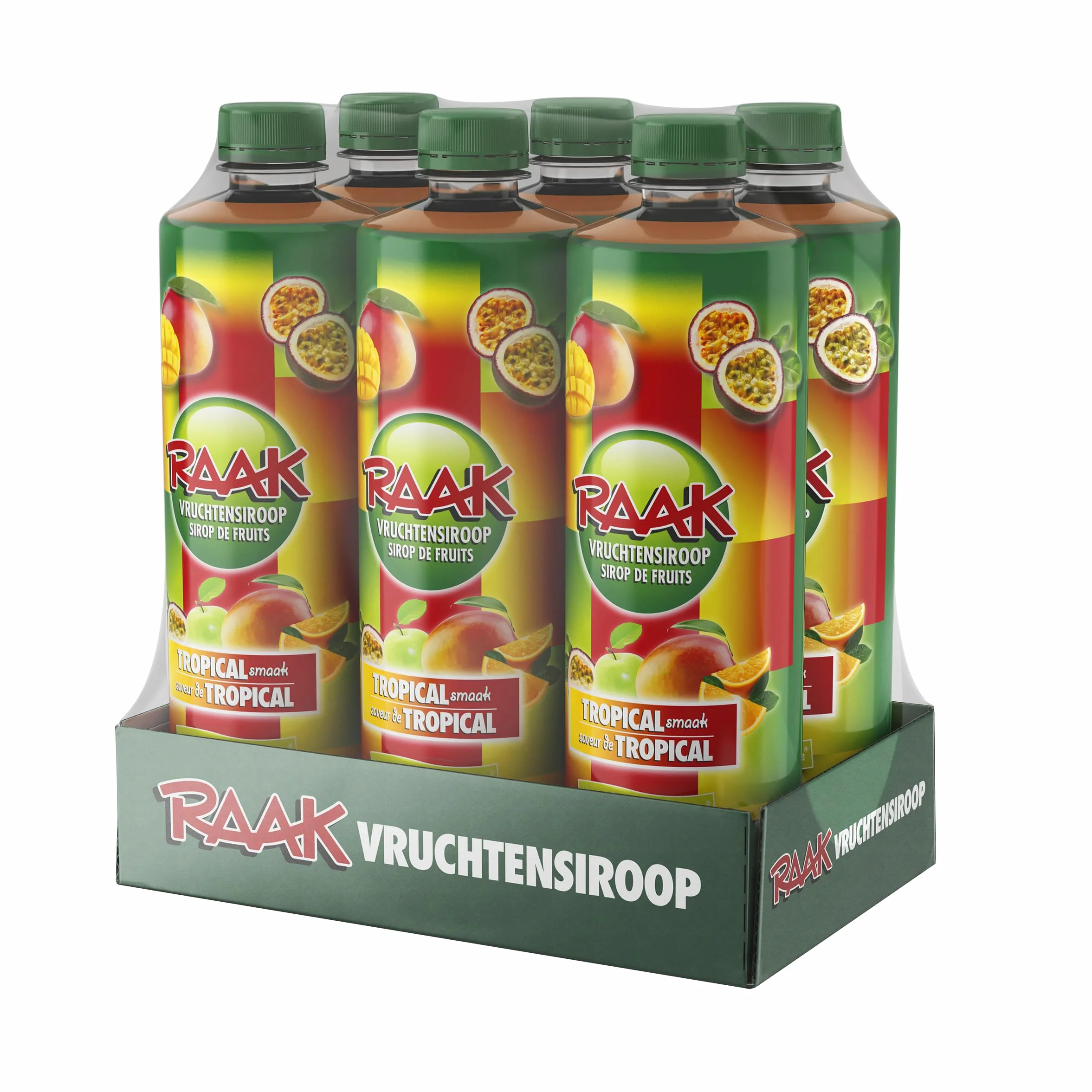 RAAK Sirop Tropical Premium – 5 Fruits Exotiques (Orange, Ananas, Passion, Pomme, Poire) | 6x750ml = 180 Verres | Sans Colorants | Qualité Européenne