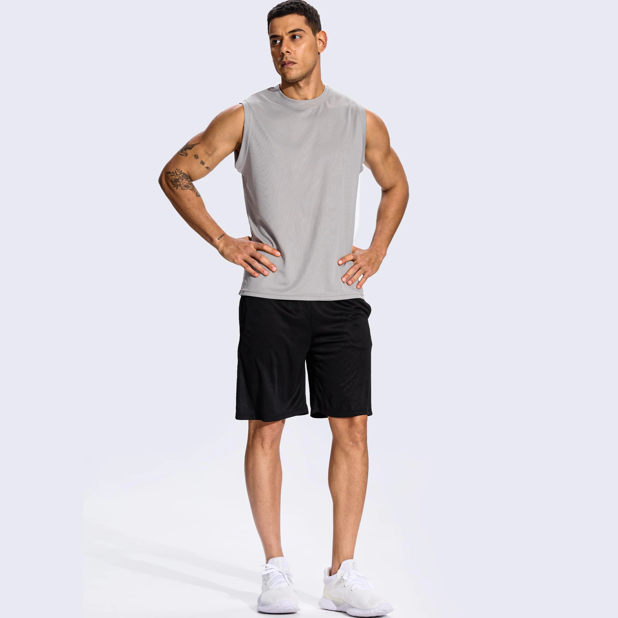 Hioutdoor Lot de 3 Canotte Sportive Uomo Senza Maniche Asciugatura Rapida Traspirante Palestra