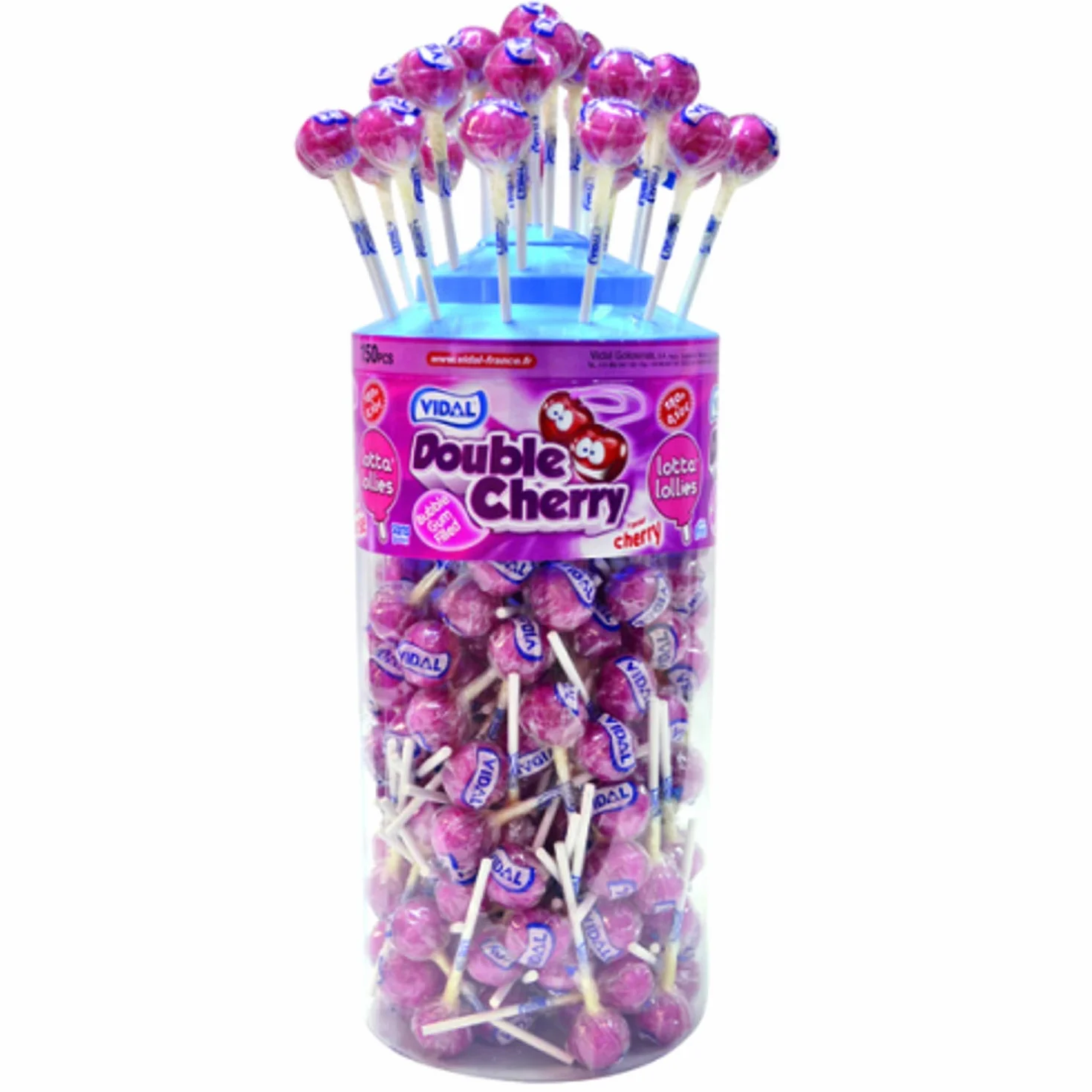 VIDAL Sucettes Double Cherry x 150