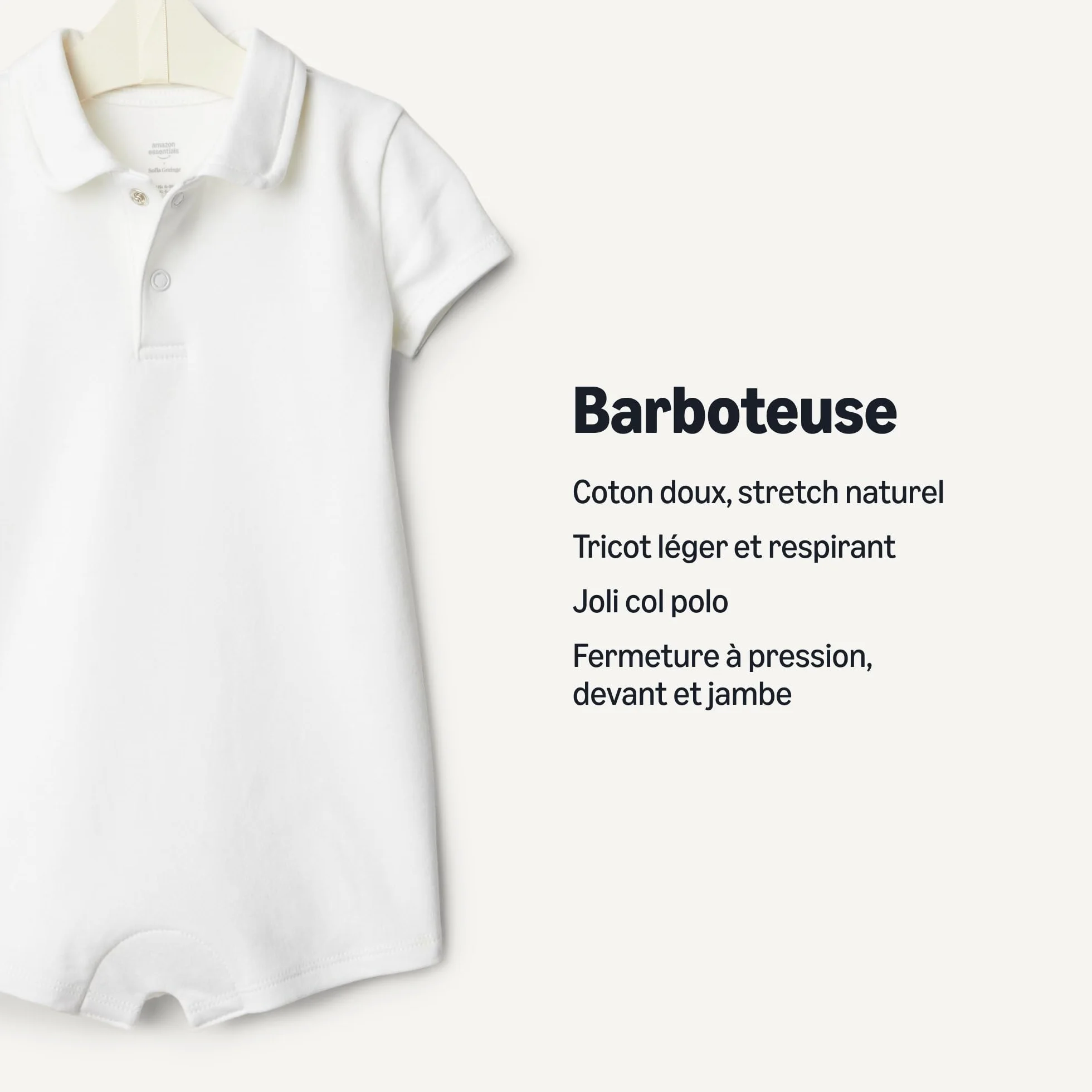 Amazon Essentials x Sofia Grainge Barboteuse à Manches Courtes Bébé Garçon Lot de 2