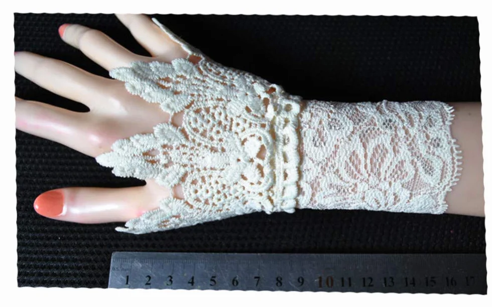 Découpe de Dentelle Crochet Fausse Manche Décorer Trompette Poignets Enfants Poignet en Dentelle, Gris - Taille Unique