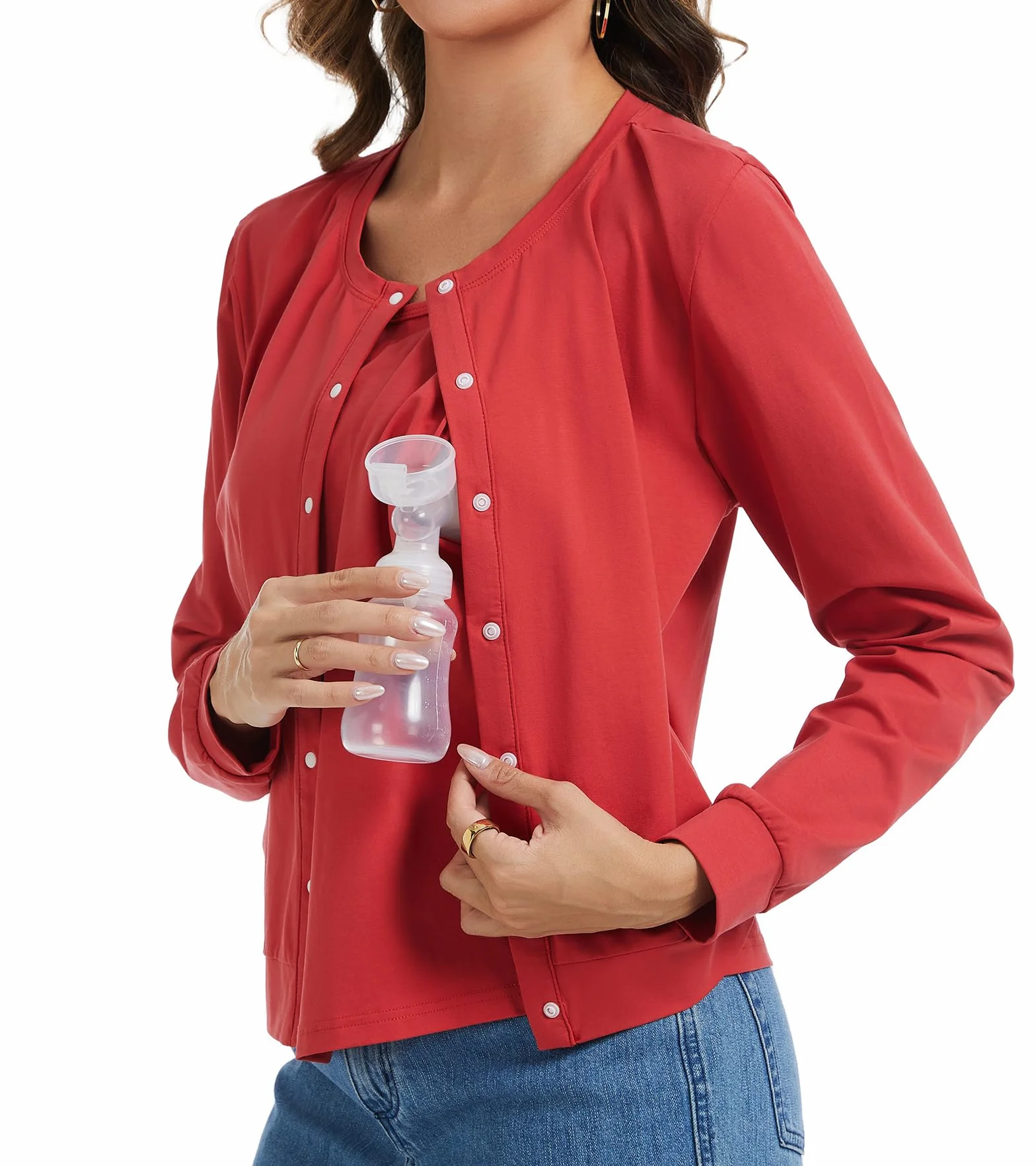 Chemises d'Allaitement pour Femmes Cardigan Hauts d'Allaitement