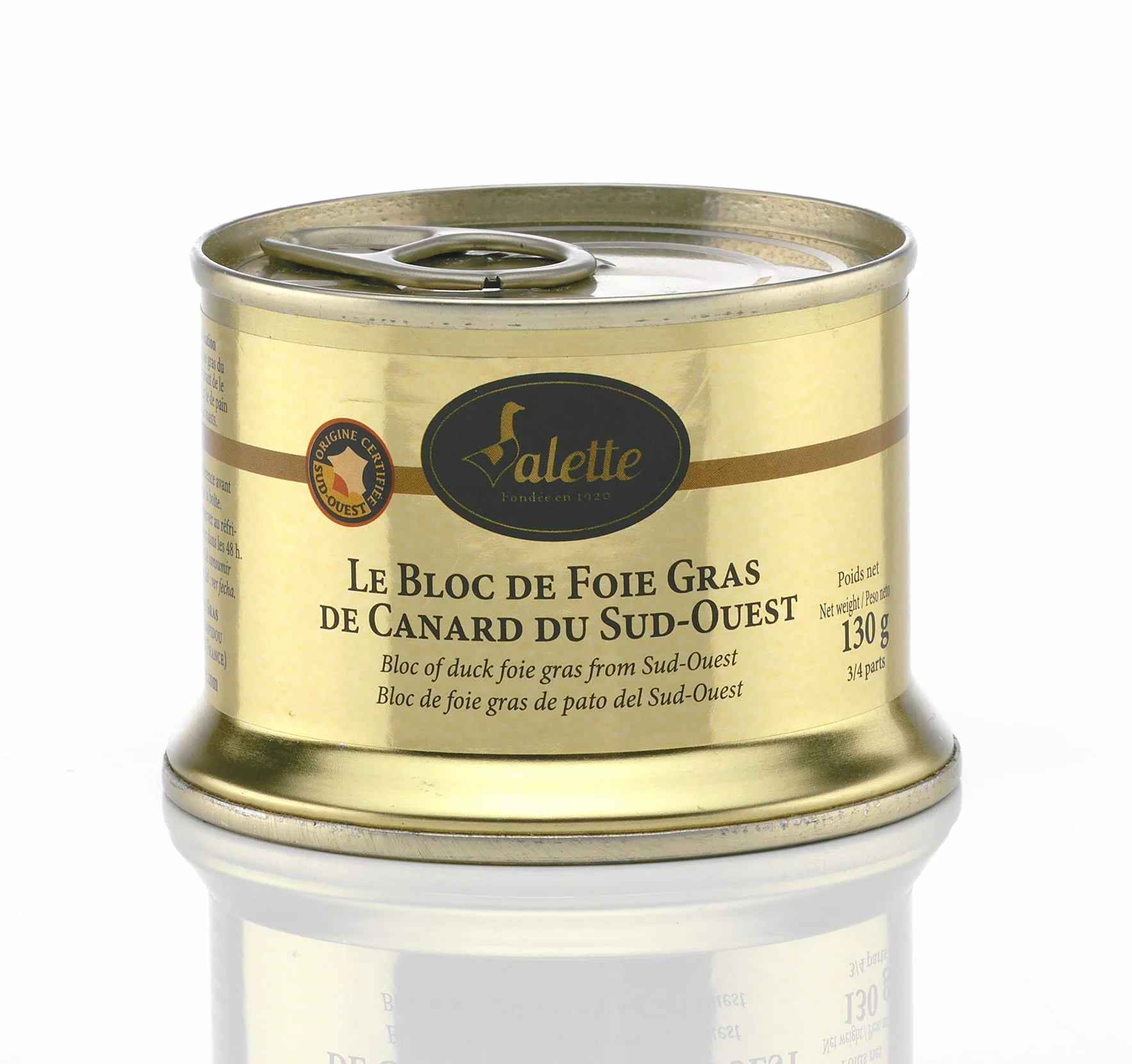 Lot de 3 blocs foie de canard 130g Origine protégée France IGP Sud-Ouest