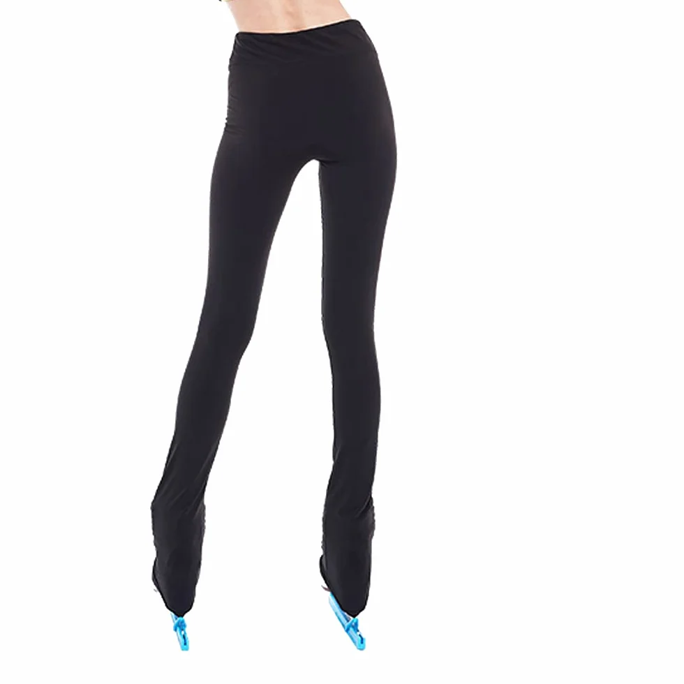 LIUHUO Fille Polaire Pantalon de Patinage Artistique Noir Stretch Leggings de Ski