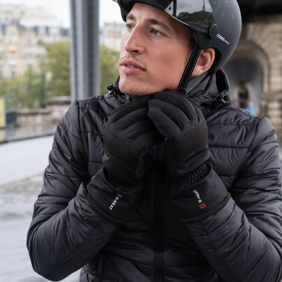 G-HEAT Gants Chauffants Confort+ Mixtes Tactiles Déperlants Anti-dérapant avec Batteries et Câble de Recharge