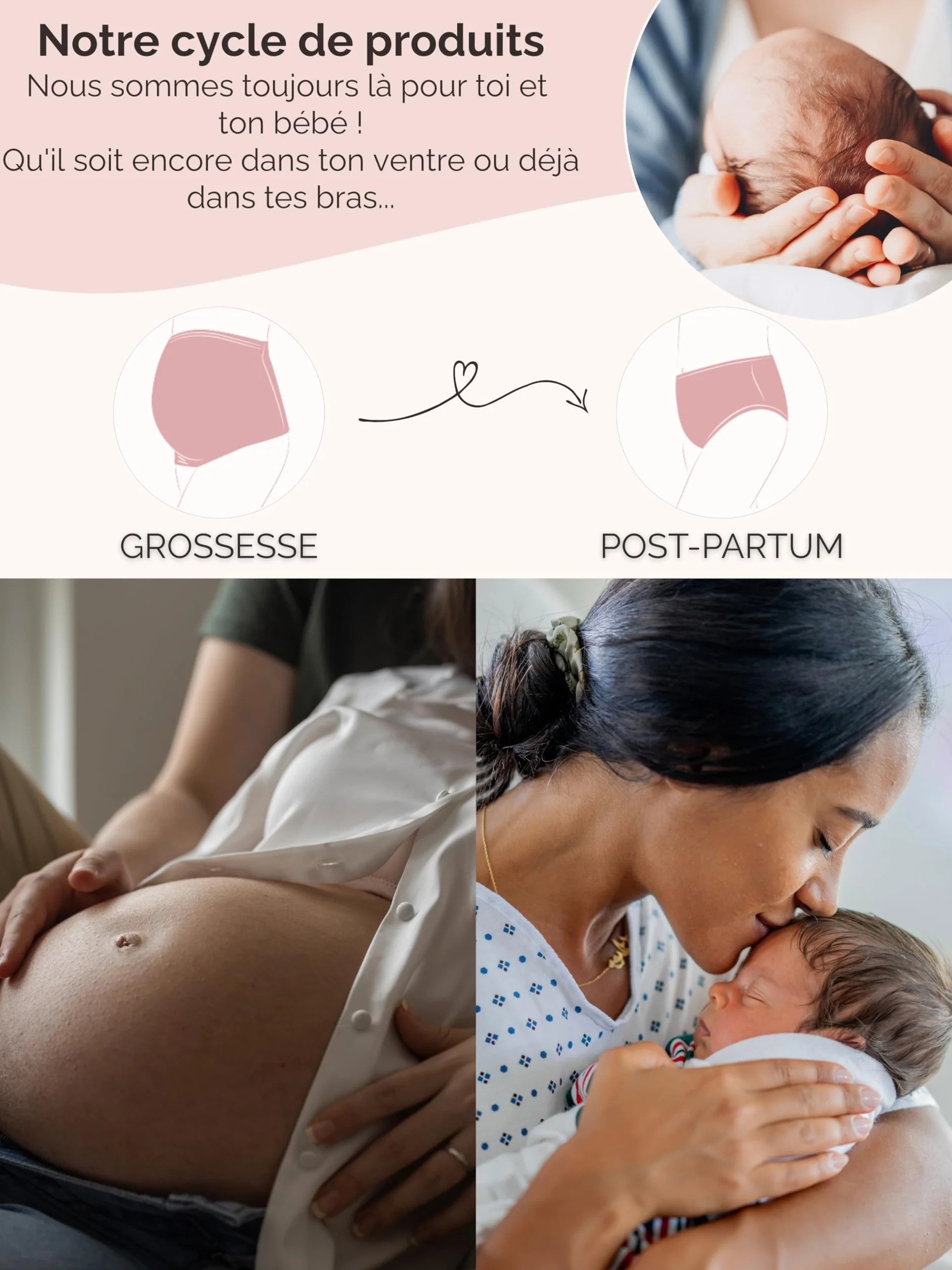 Bandeau d'allaitement OekoTex 100 Coton - Haut Tube Tops Peau à Peau pour Nouveau-Nés - Respirant Lavable