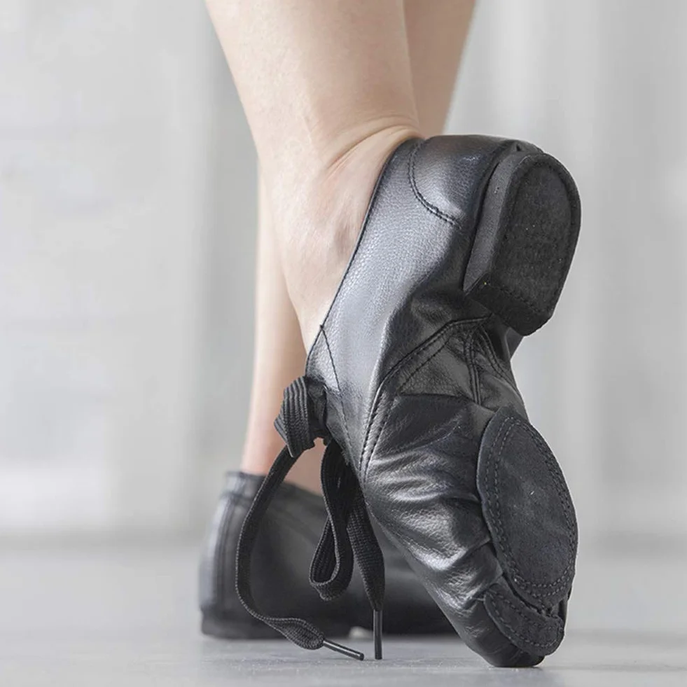 Chaussures de Danse de Salon Homme Femme Enfants Noires Plates Jazz Salsa Moderne Tango TJ-Jazz-DBPU