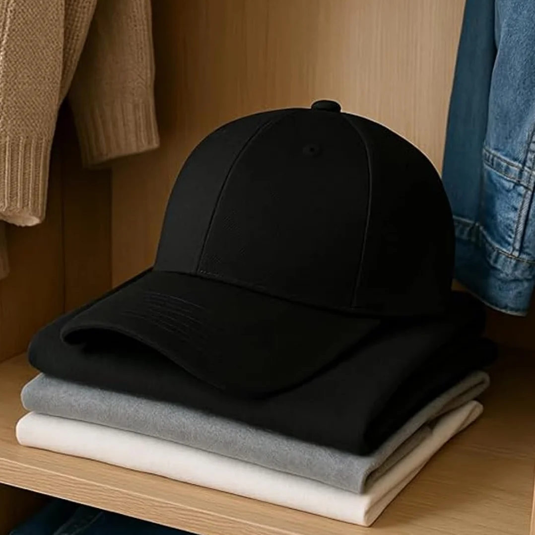 Casquette Enfant Réglable Protection UV Coton Noir Taille M