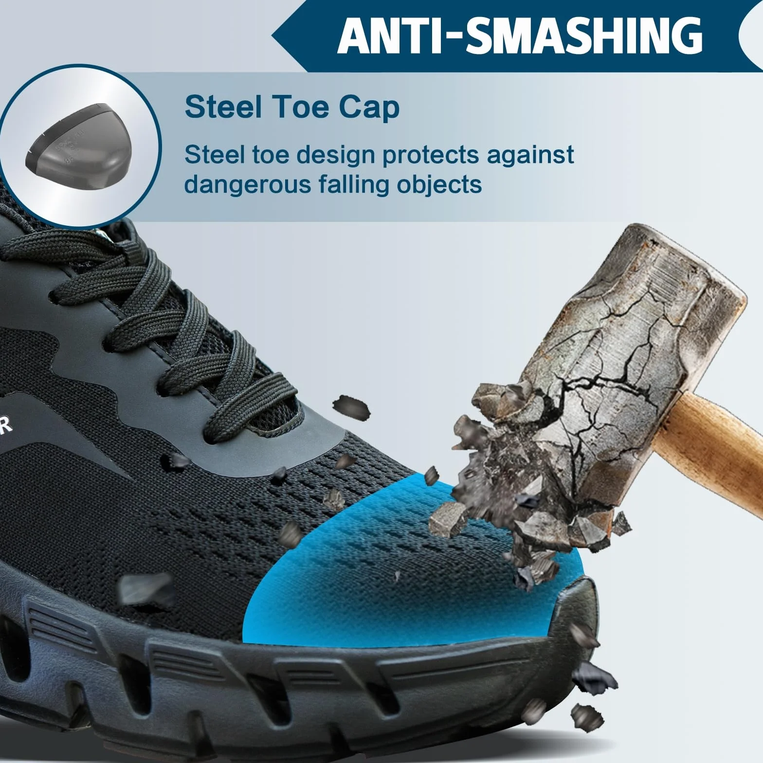 Chaussures de Sécurité Embout Acier Chaussures de Travail Légère Respirant Antidérapante Hommes Femme