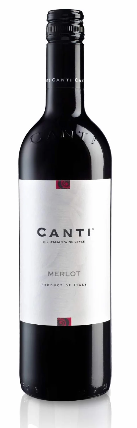 Canti - Merlot Vin Rouge Italien Sec, Saveur Équilibrée avec un Goût Fruité Rond, 6x750 ml